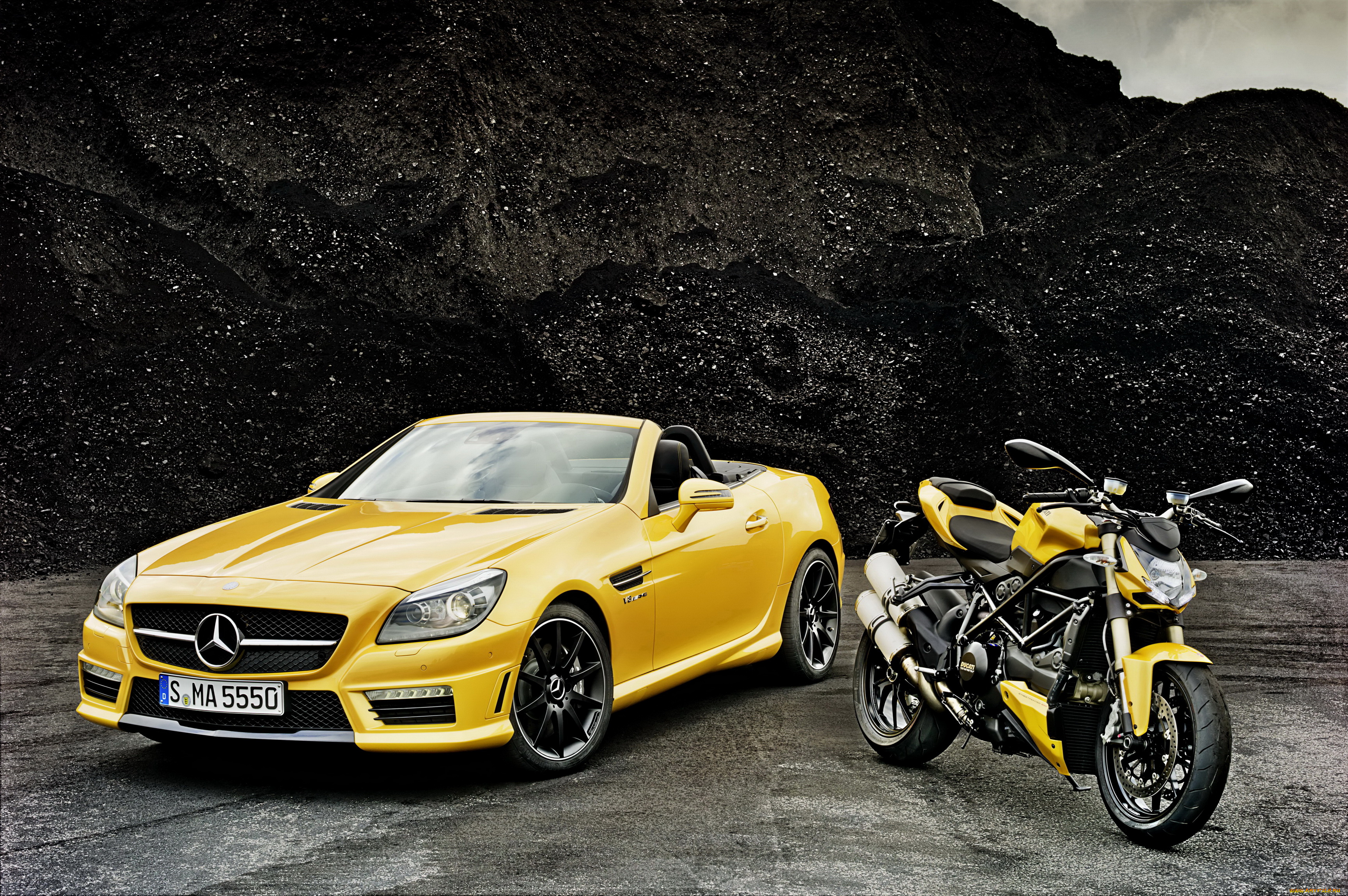 2011, mercedes, benz, slk, 55, amg, ducati, streetfighter, 848, автомобили, mercedes-benz