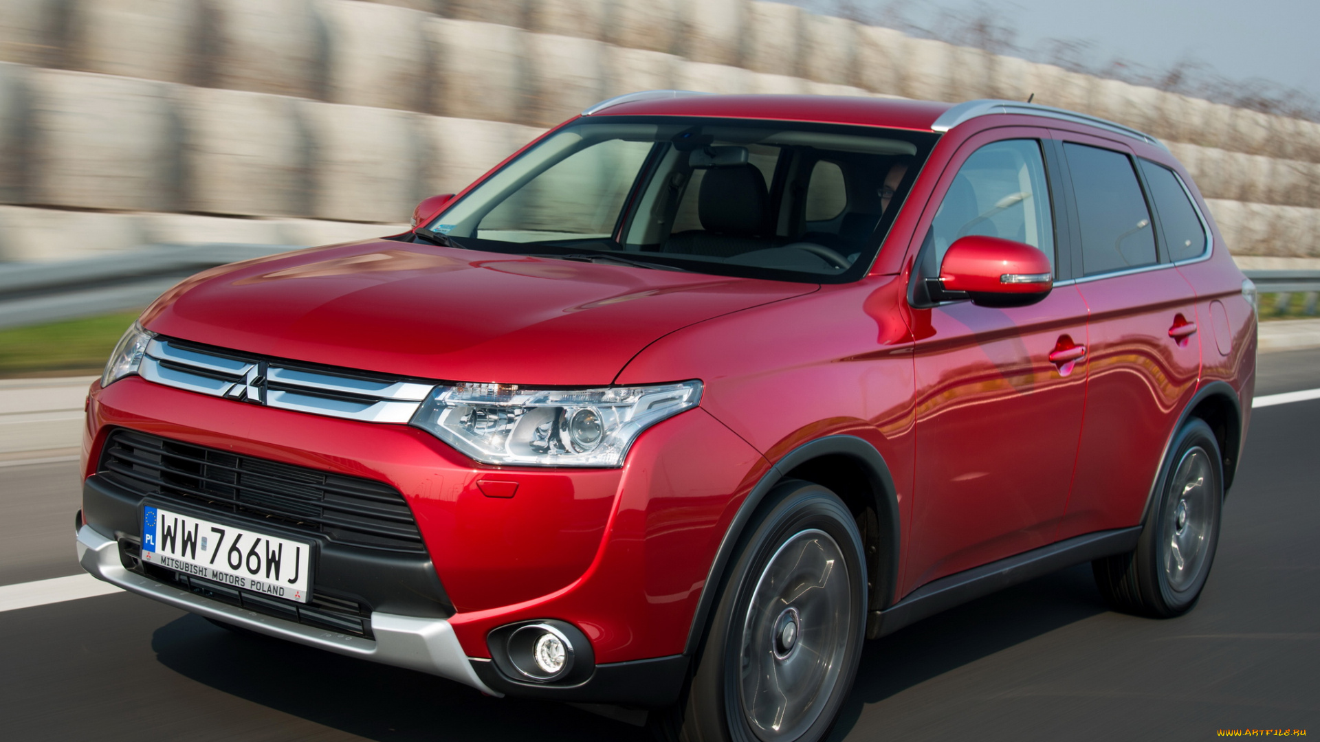 автомобили, mitsubishi, outlander, 2014, красный