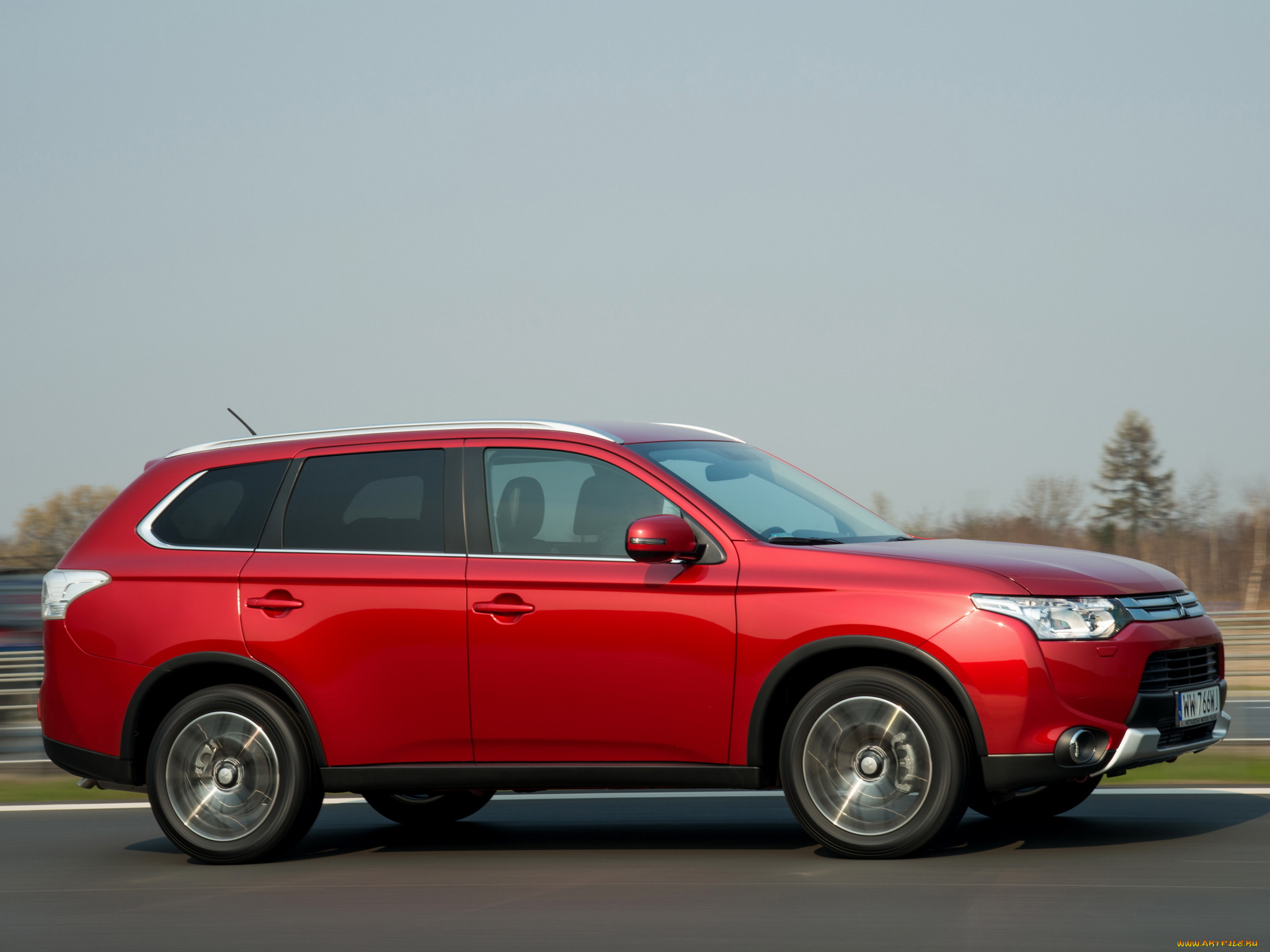 автомобили, mitsubishi, outlander, 2014, красный