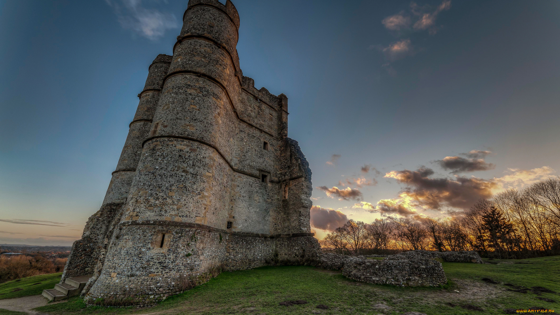 donnington, castle, города, замки, англии, сумрак, замок