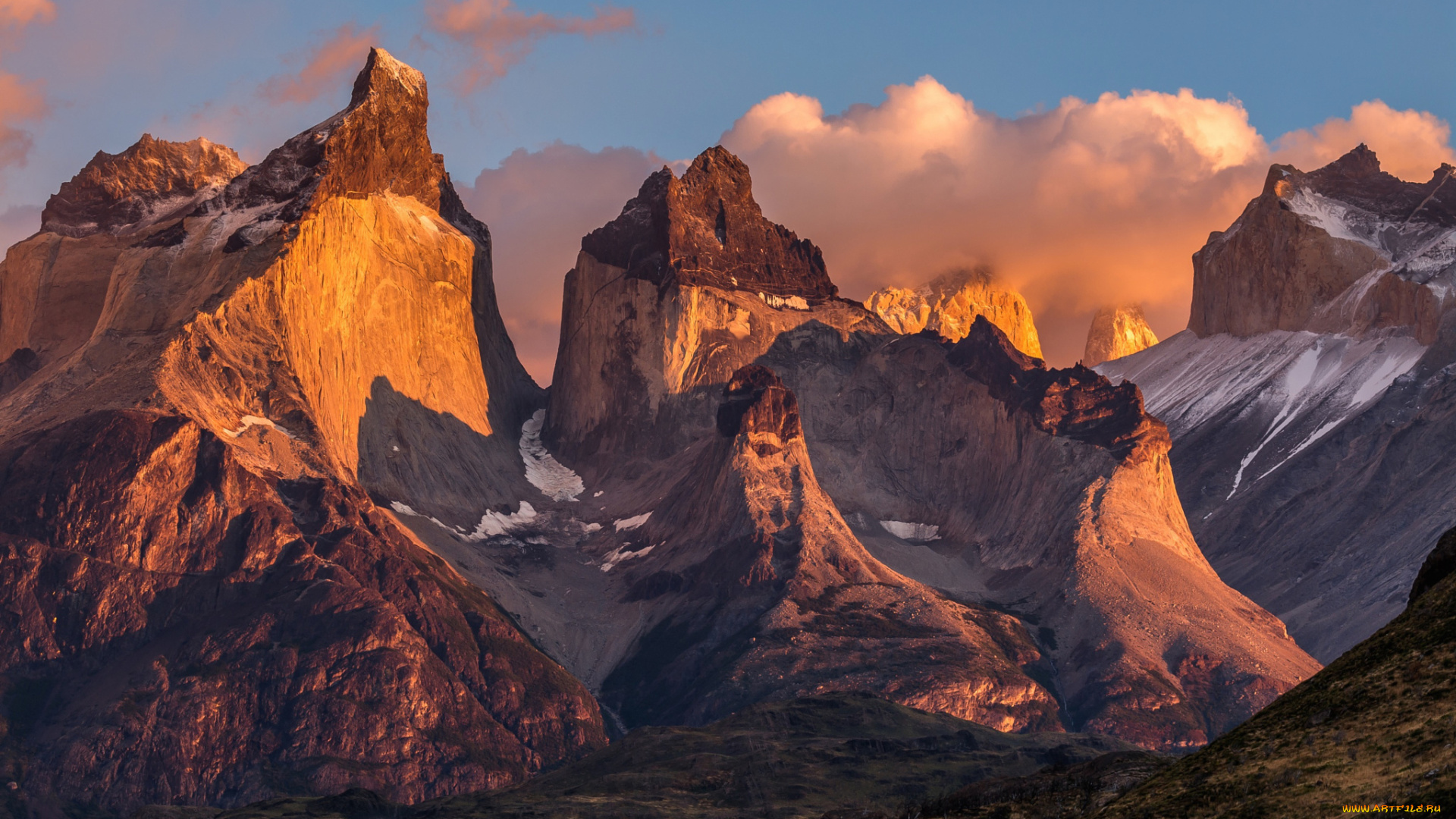 природа, горы, Чили, национальный, парк, торрес-дель-пайне, патагония, южная, америка, анды