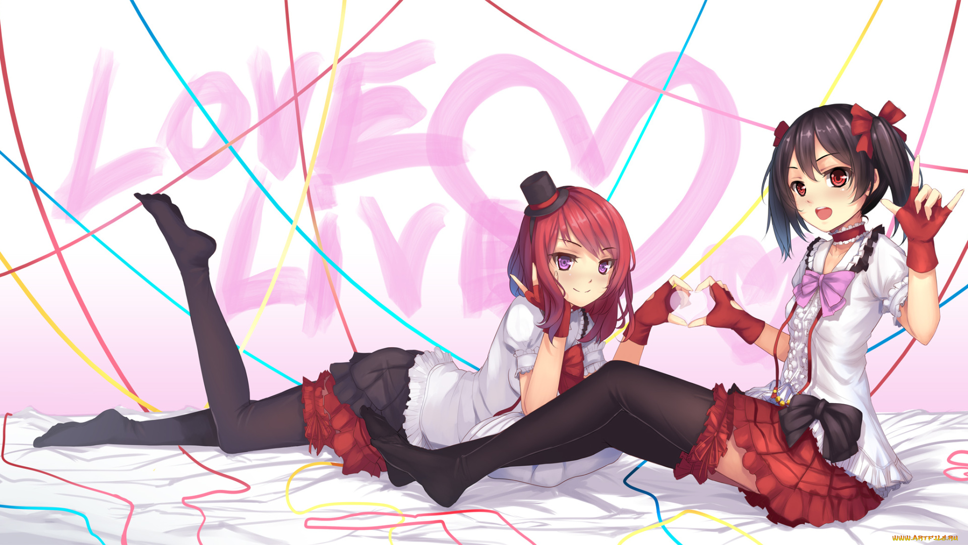 аниме, love, live, , school, idol, project, фон, взгляд, девушки