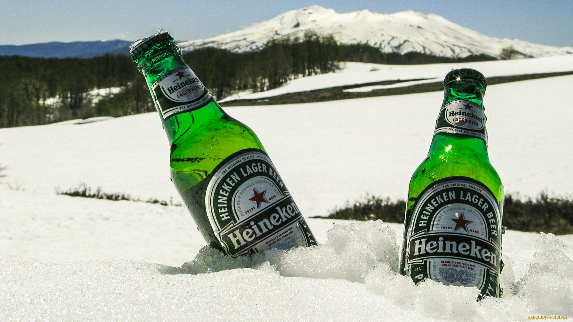 бренды, heineken, снег, пиво