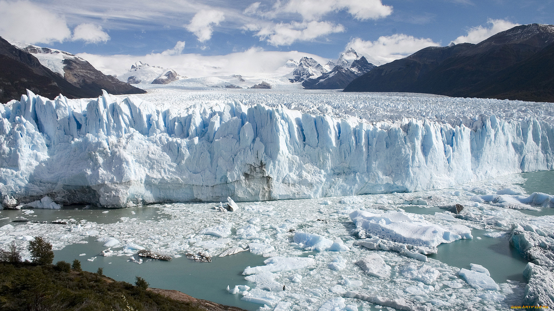 morenos, glacier, природа, айсберги, и, ледники, небо, скалы, вода, лёд, ледник, облака