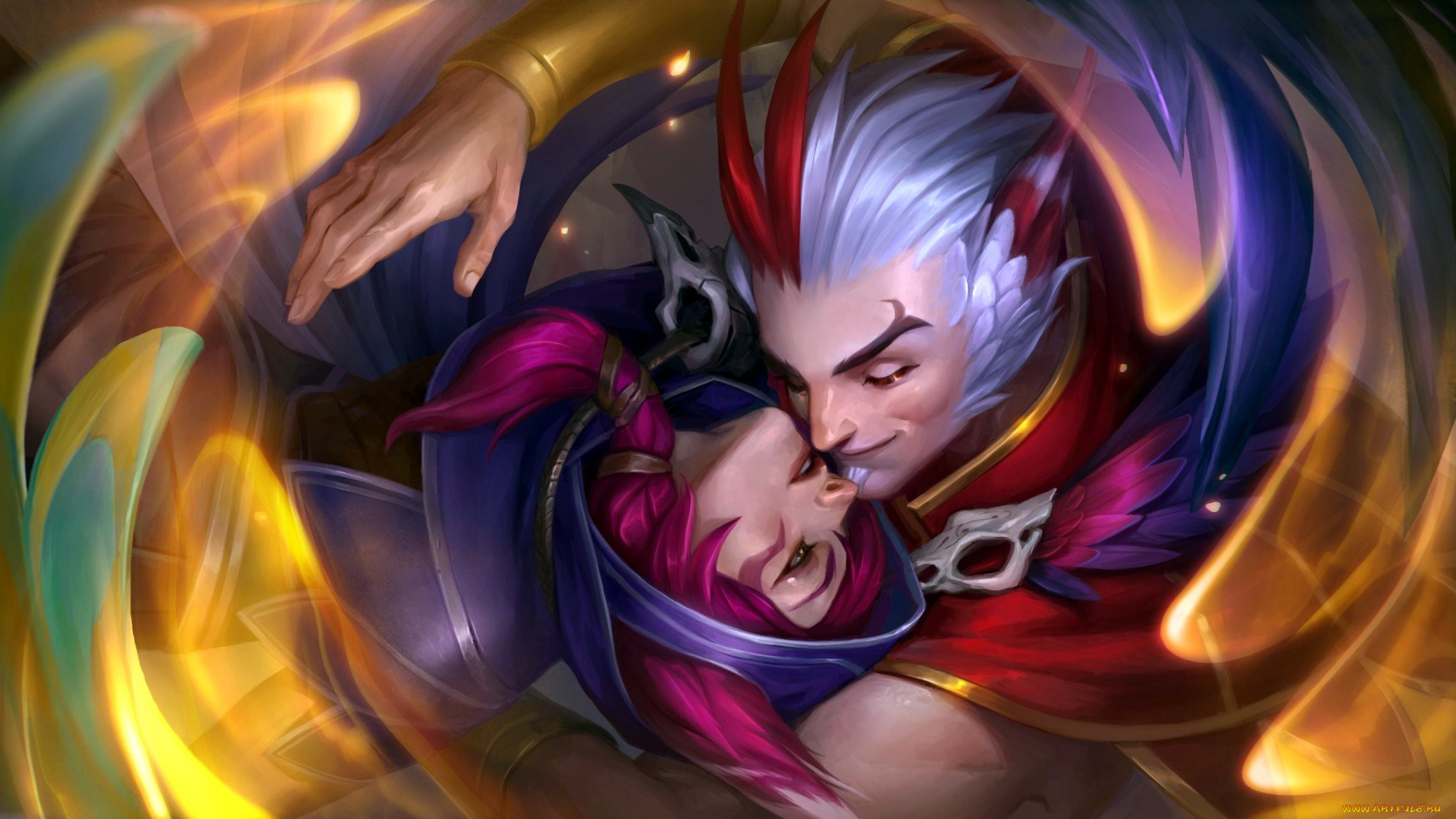 видео, игры, league, of, legends, rakan, xayah, пара, любовь