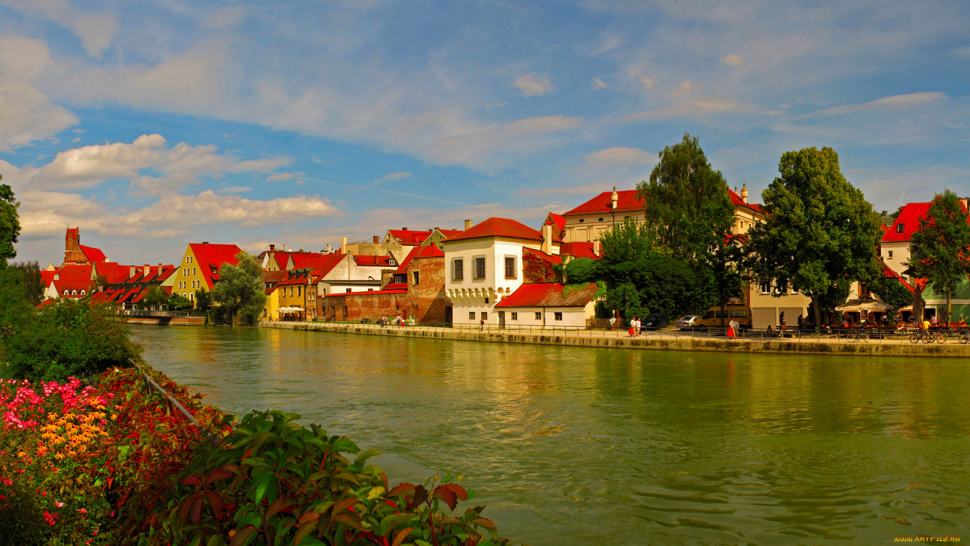 города, пейзажи, германия, бавария, ландсхут