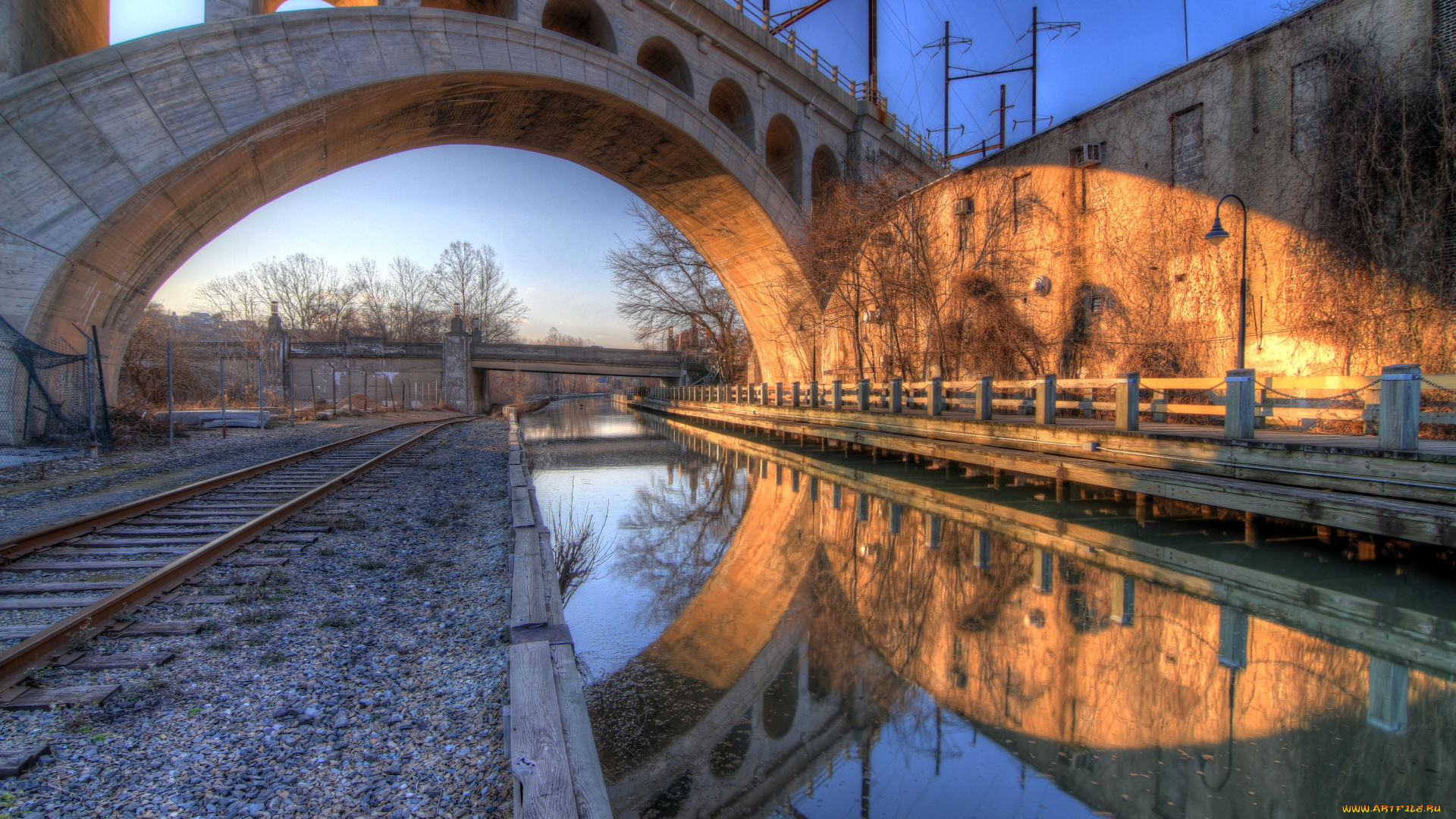 manayunk, canal, города, мосты, филадельфия