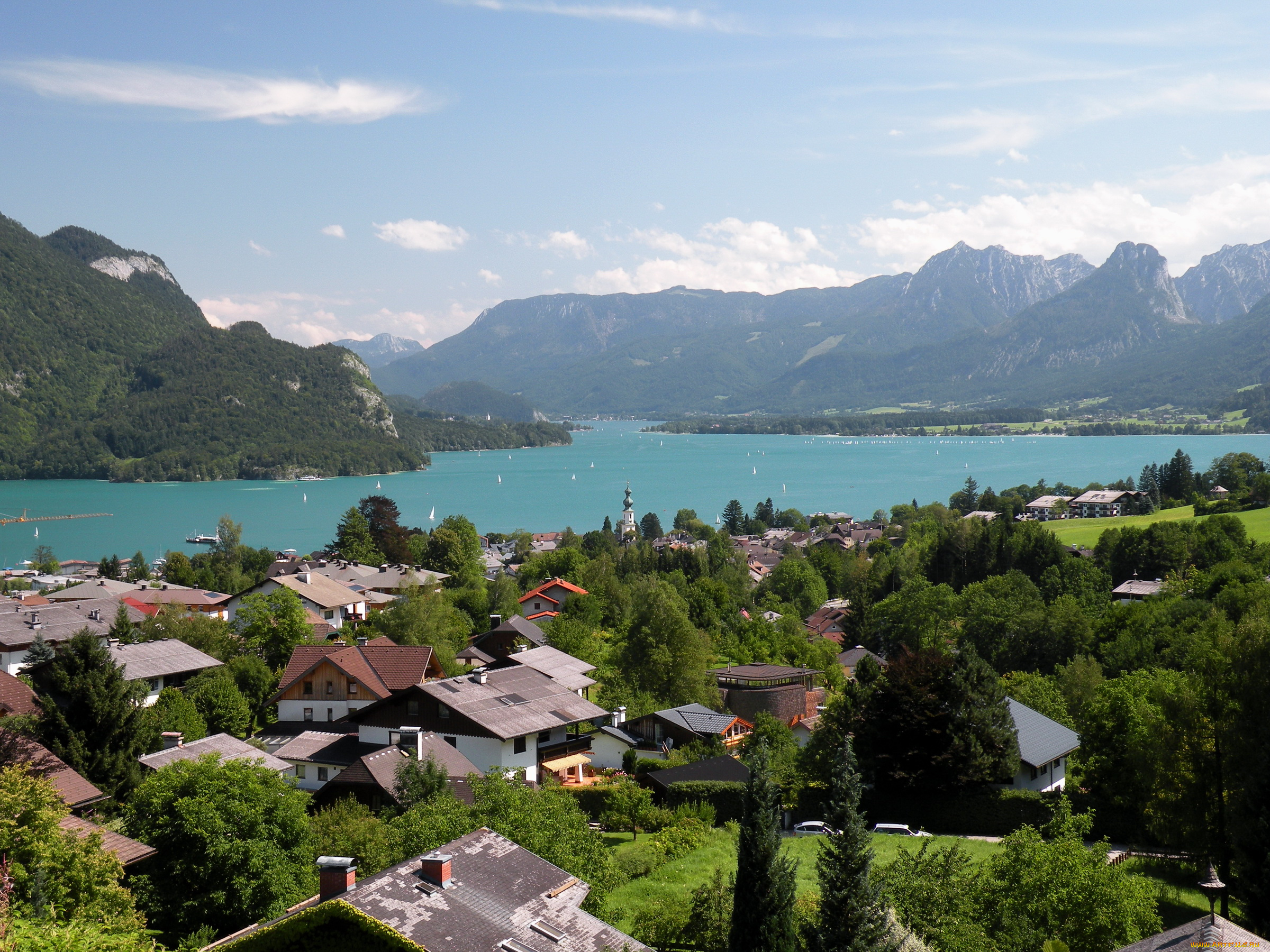 города, пейзажи, salzkamergut, lakes, ausztria