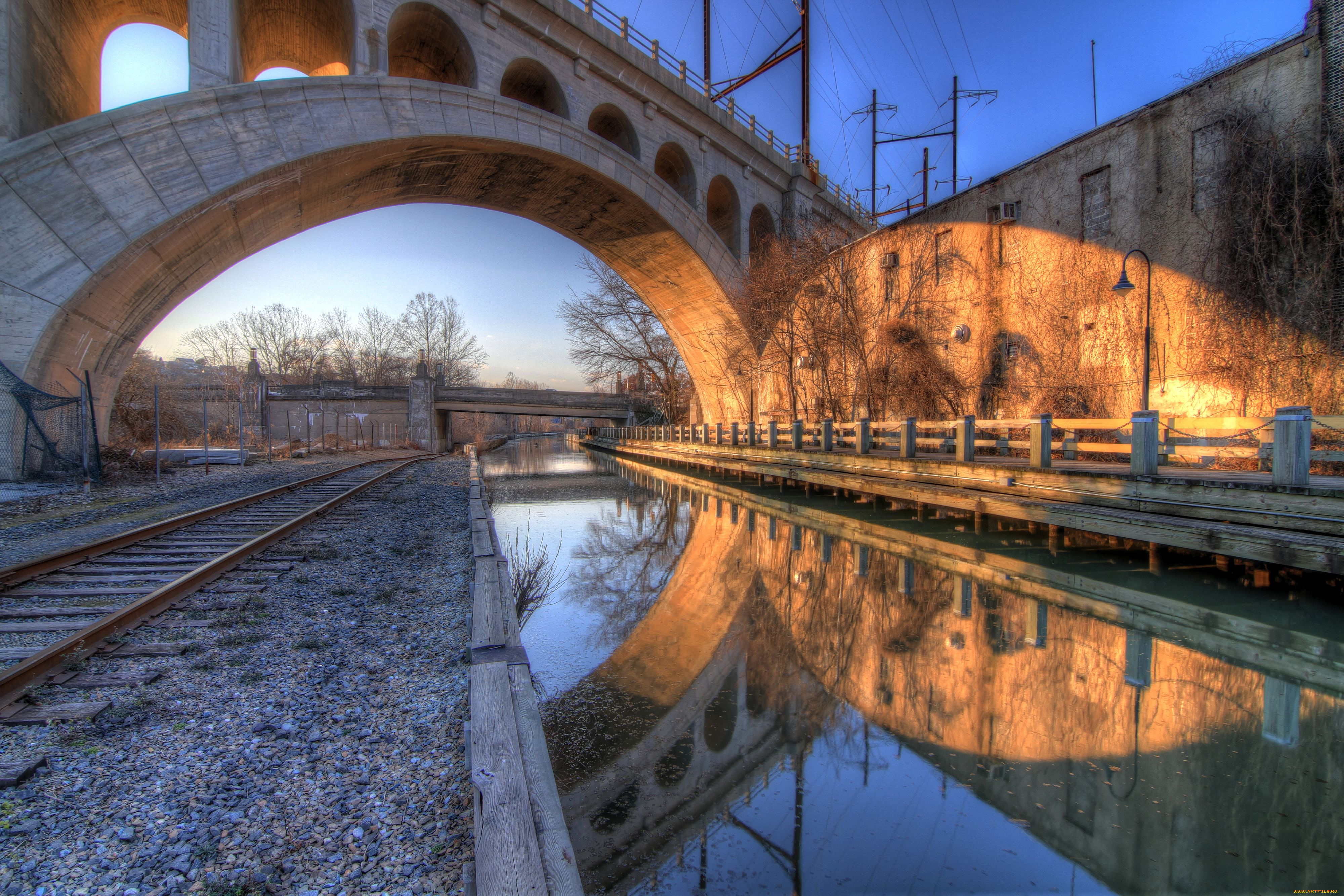 manayunk, canal, города, мосты, филадельфия