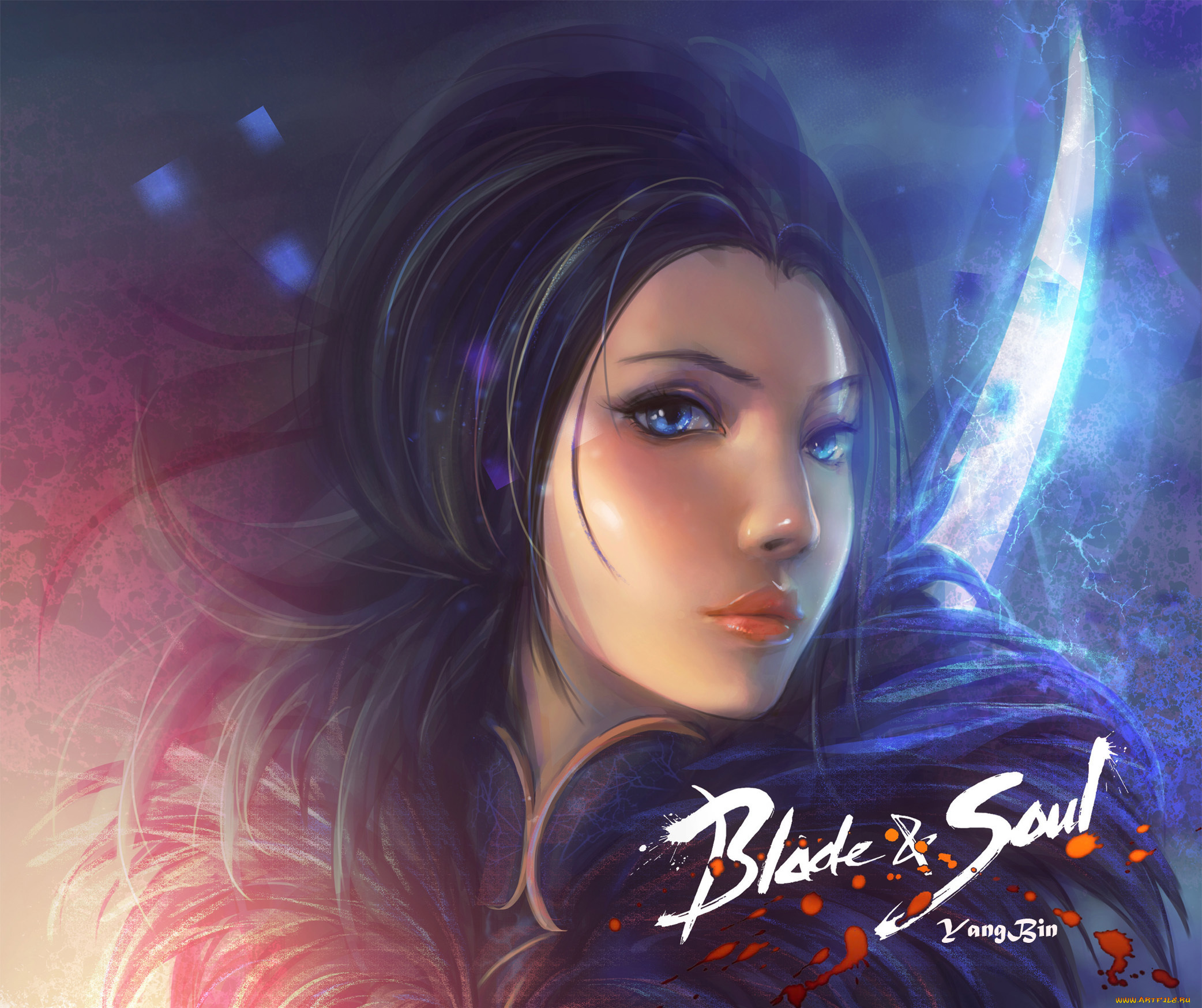 видео, игры, blade, and, soul, девушка, blade, soul, zis, арт, парень, снег