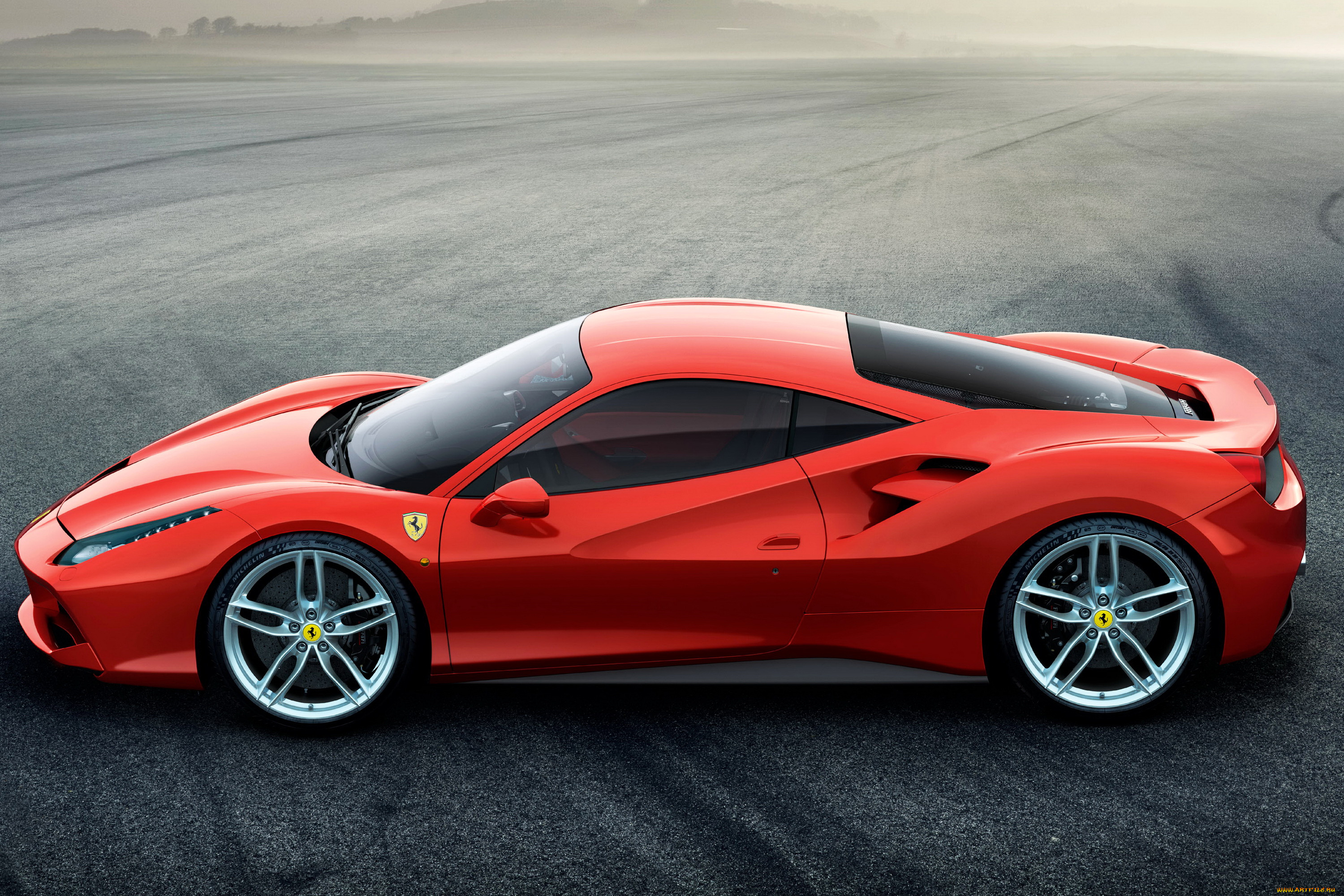 2015, ferrari, 488, gtb, автомобили, ferrari, красный