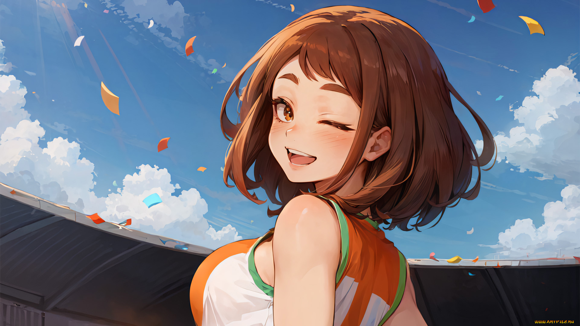 аниме, boku, no, hero, academia, uraraka, ochako