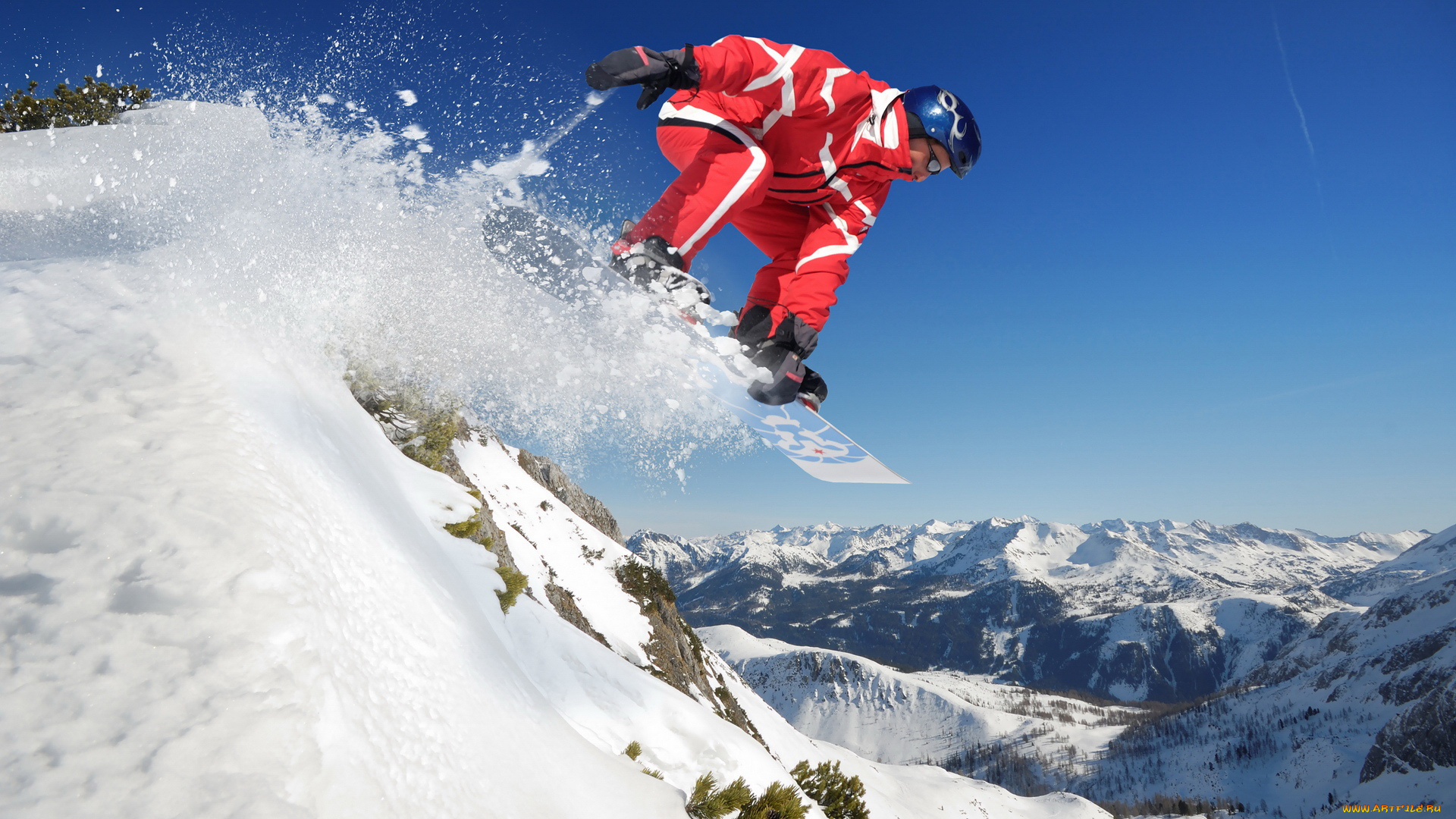 спорт, сноуборд, снег, горы