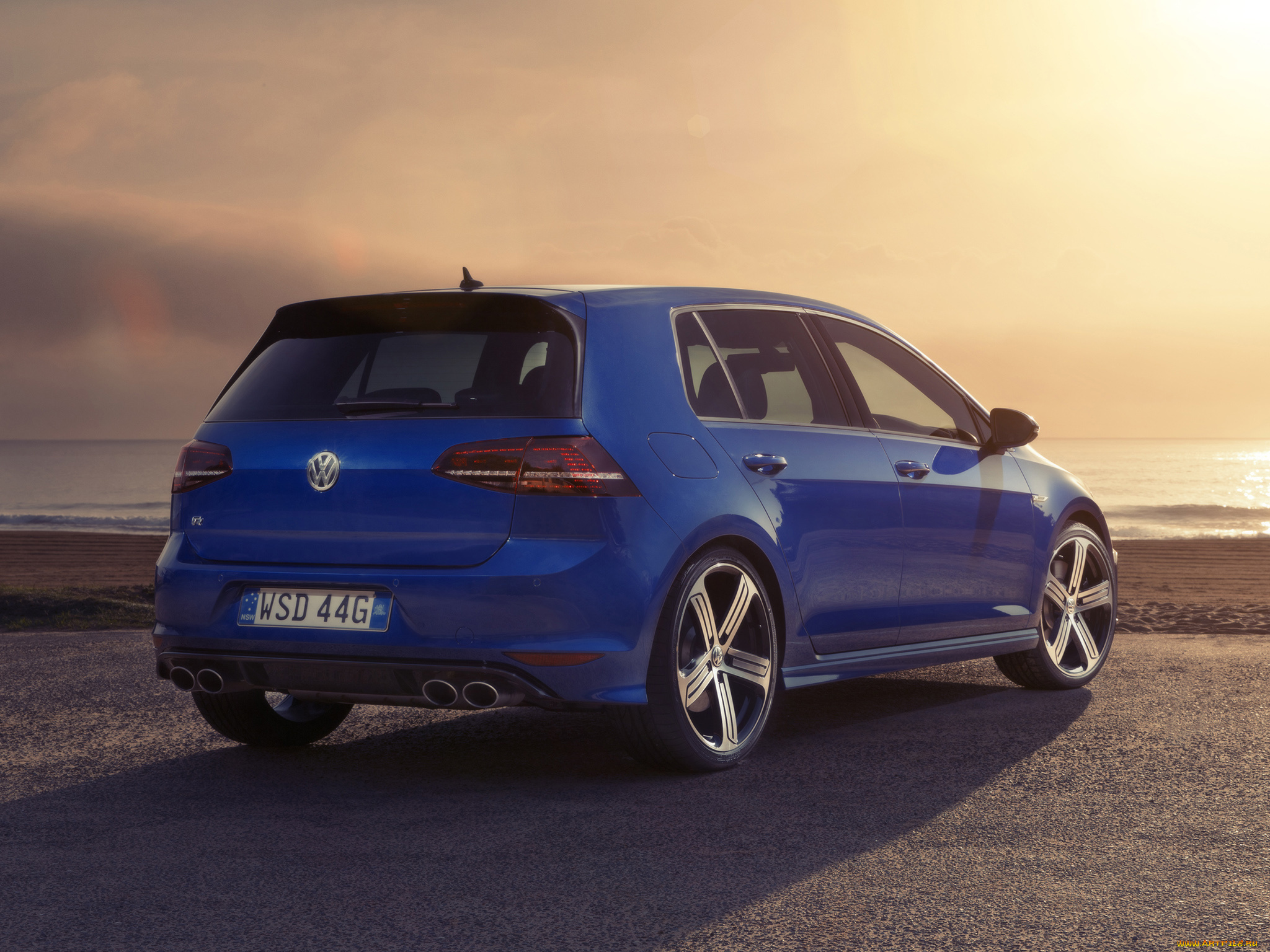 автомобили, volkswagen, 5-door, golf, r, синий, 2014г, typ, 5g, au-spec