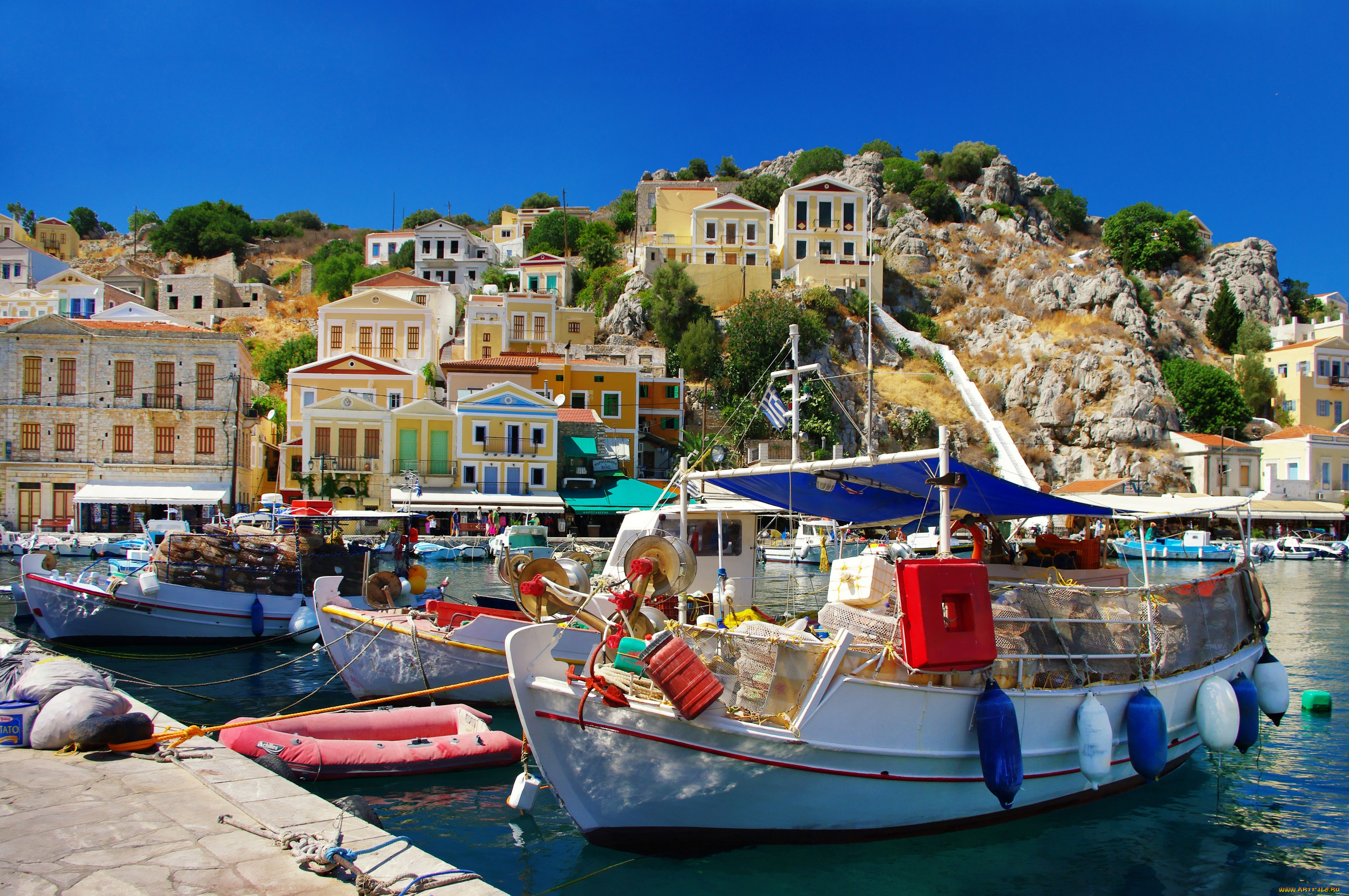 symi, , greece, корабли, порты, , , причалы, greece, сими, греция, причал, гавань, набережная, дома, лодки, баркасы