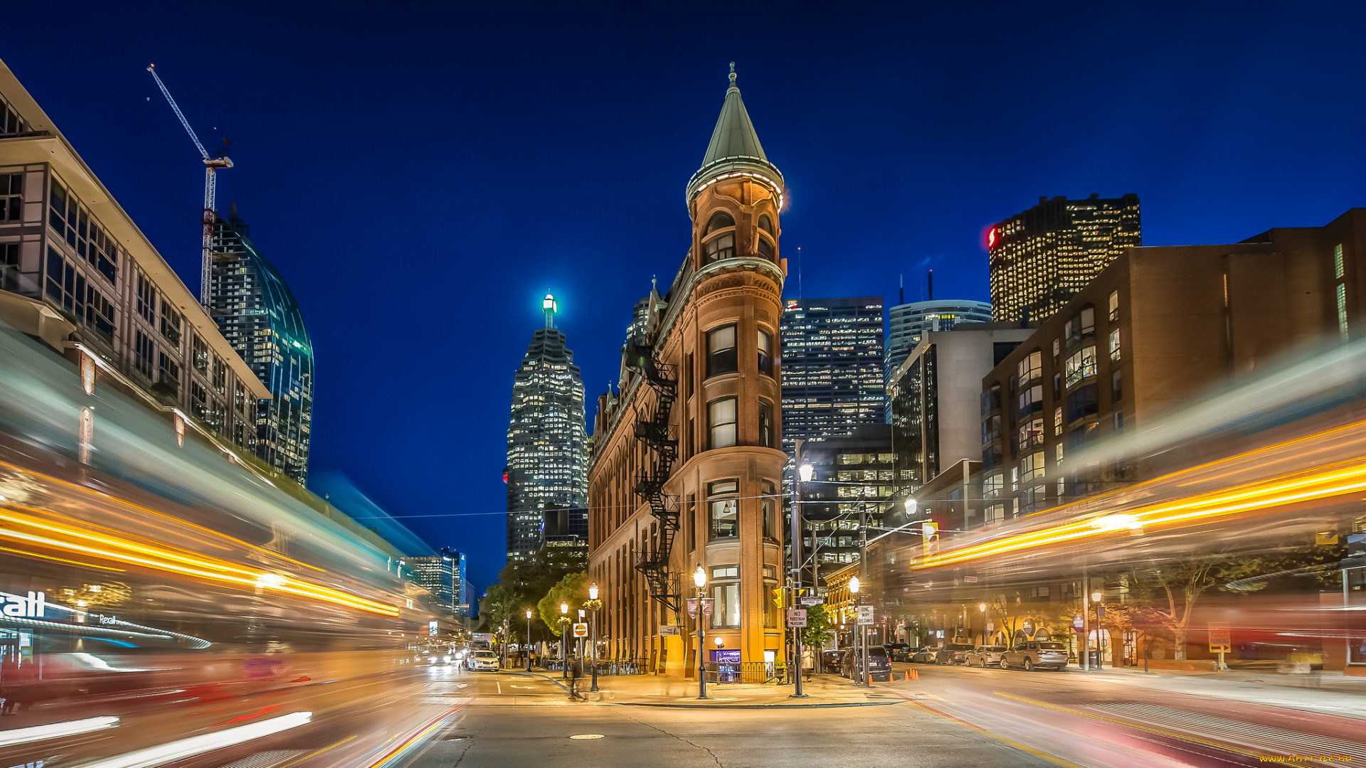 gooderham, building, , toronto, ontario, города, торонто, , канада, огни, ночь, улица, здание