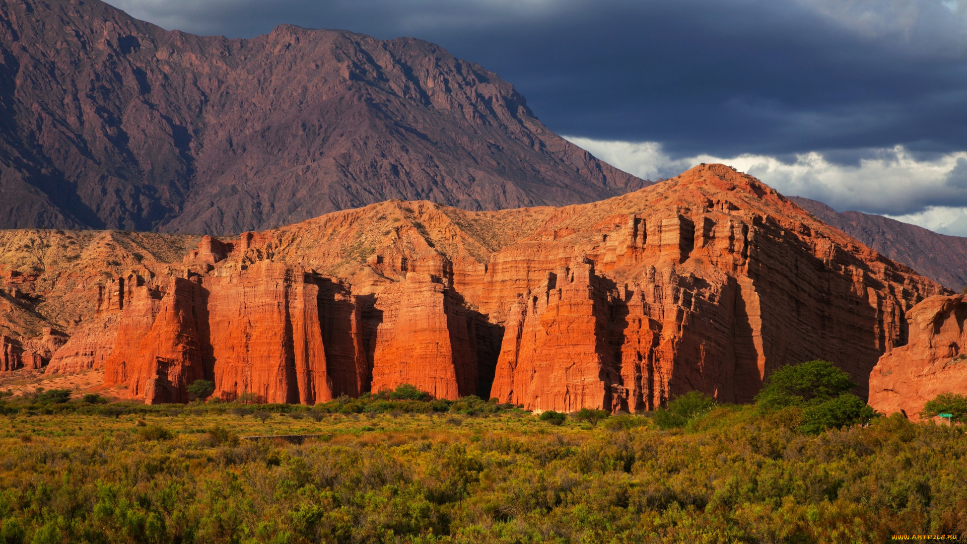 природа, горы, аргентина, el, cafayate, salta, argentina, скалы, облака, деревья