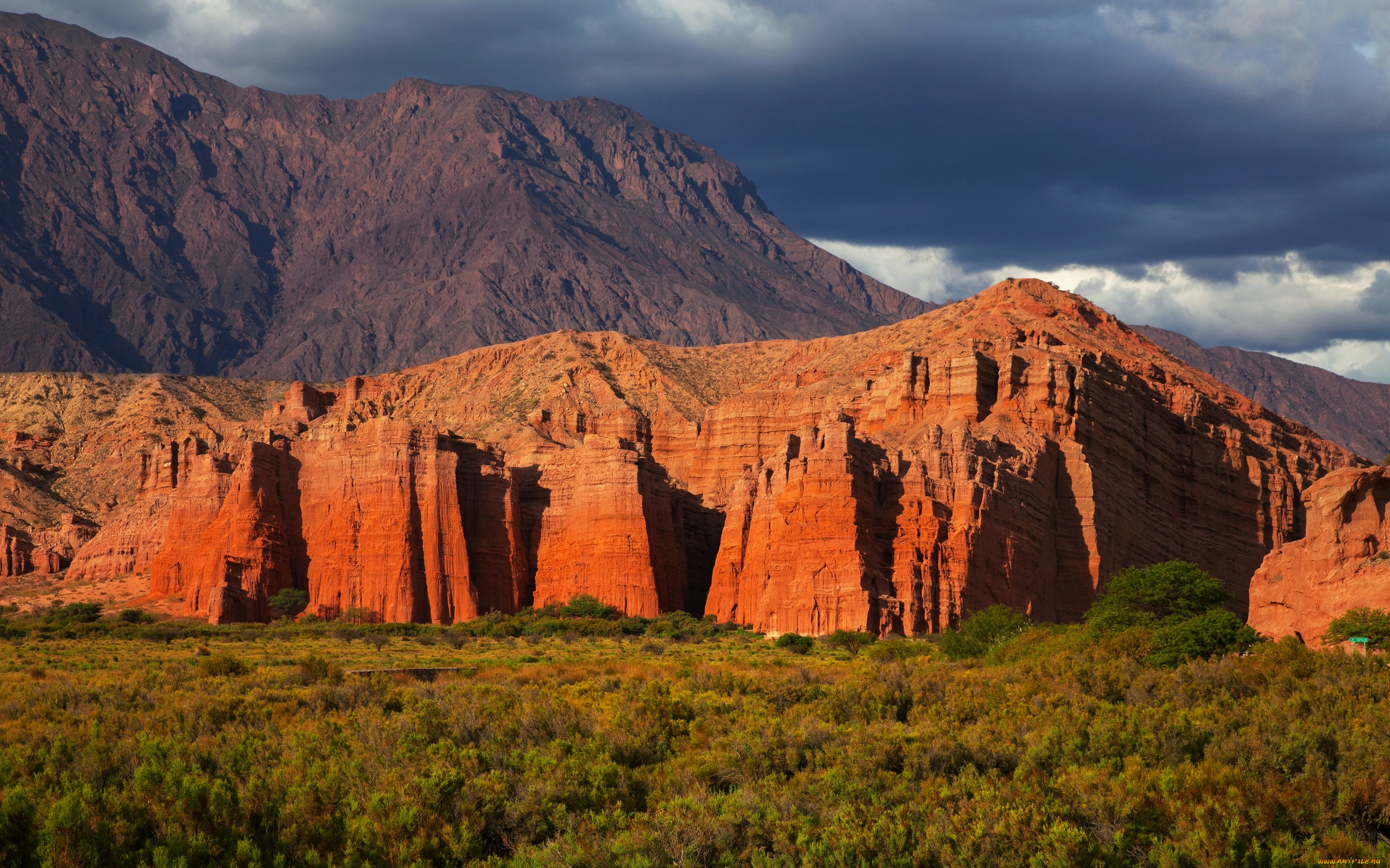 природа, горы, аргентина, el, cafayate, salta, argentina, скалы, облака, деревья