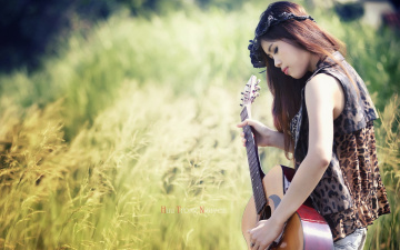 Картинка музыка -другое растения гитара девушка