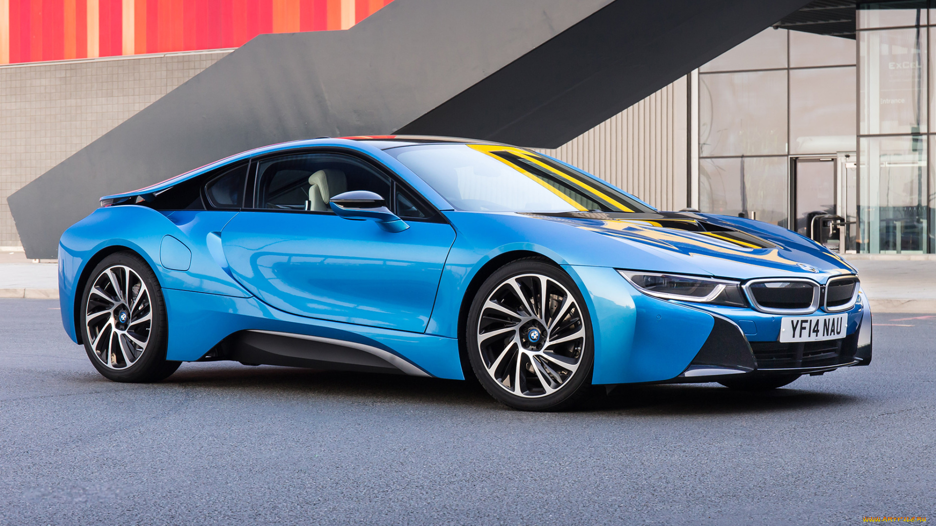 автомобили, bmw, i8, синий, 2014г, uk-spec