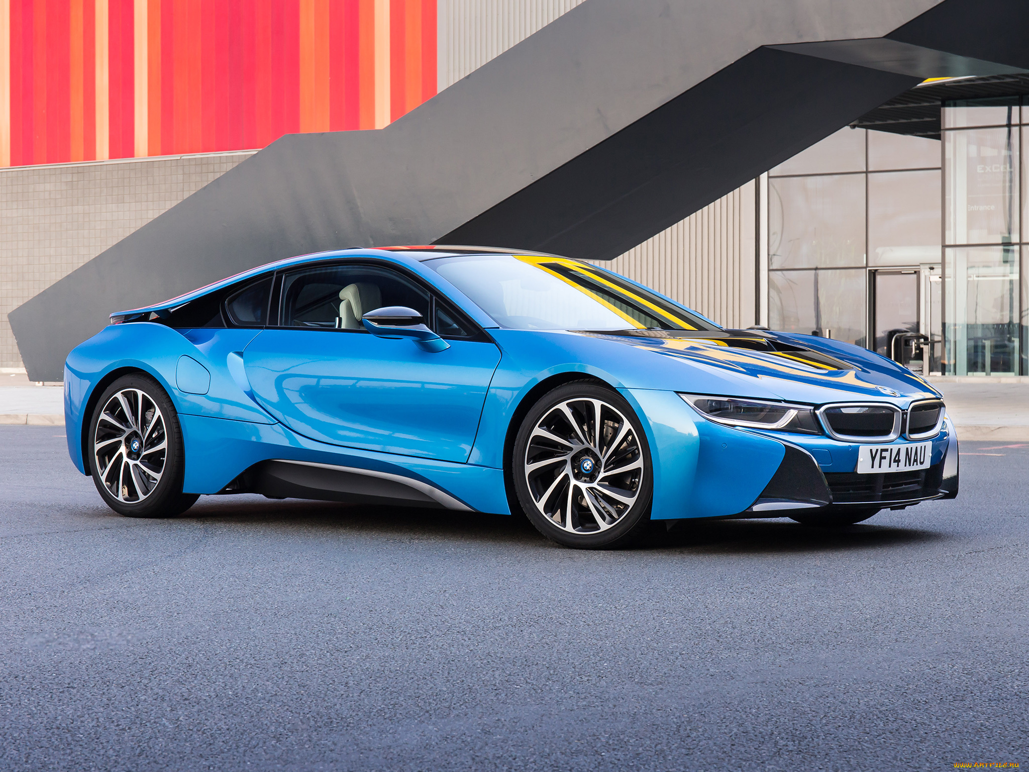 автомобили, bmw, i8, синий, 2014г, uk-spec