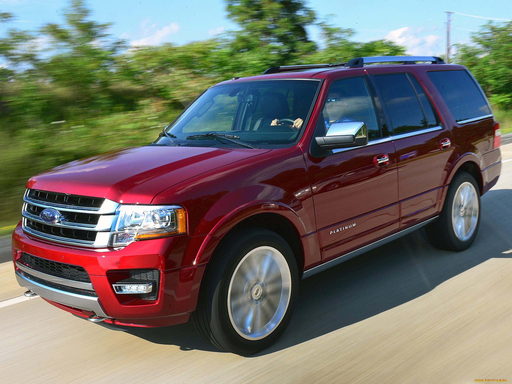 автомобили, ford, expedition, 2015г, красный, platinum