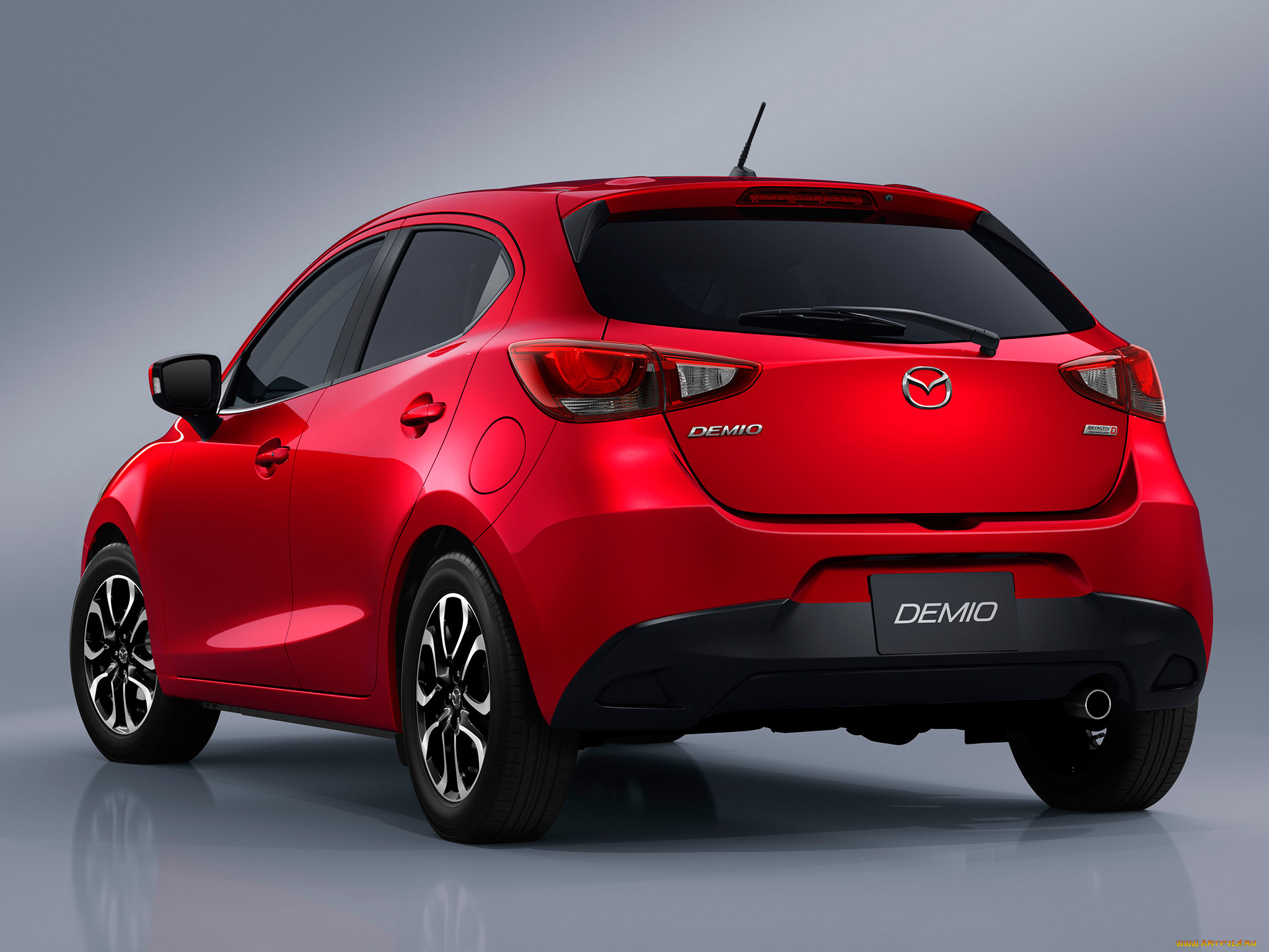 автомобили, mazda, 2014г, demio, красный