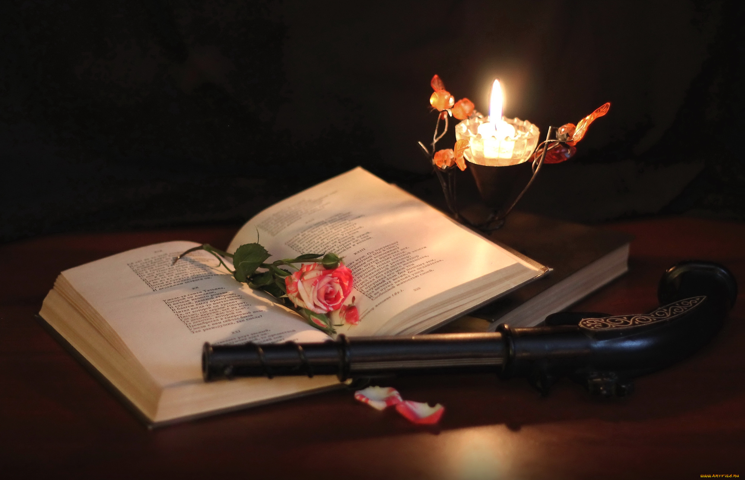 разное, канцелярия, , книги, свеча, пистолет, роза, книга