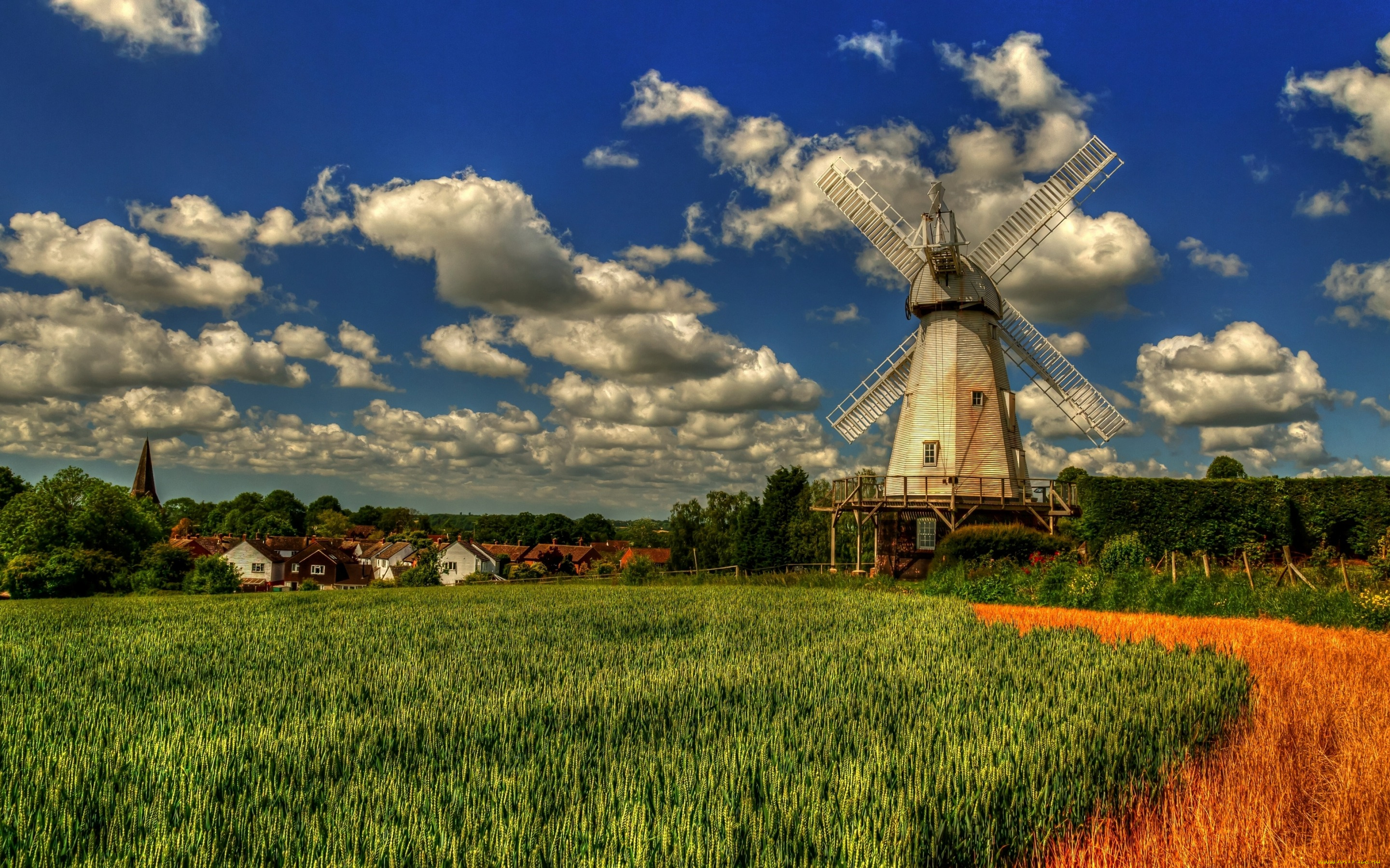 разное, мельницы, lower, mill, вудчерч, облака, поле, kent, england, woodchurch, англия, кент, деревня, мельница