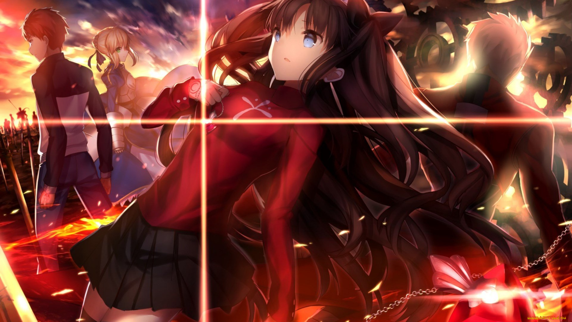 аниме, fate, stay, night, рин