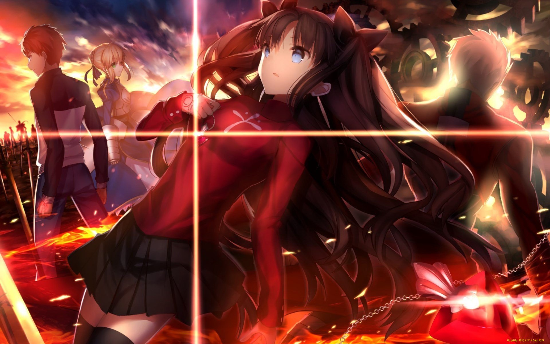 аниме, fate, stay, night, рин