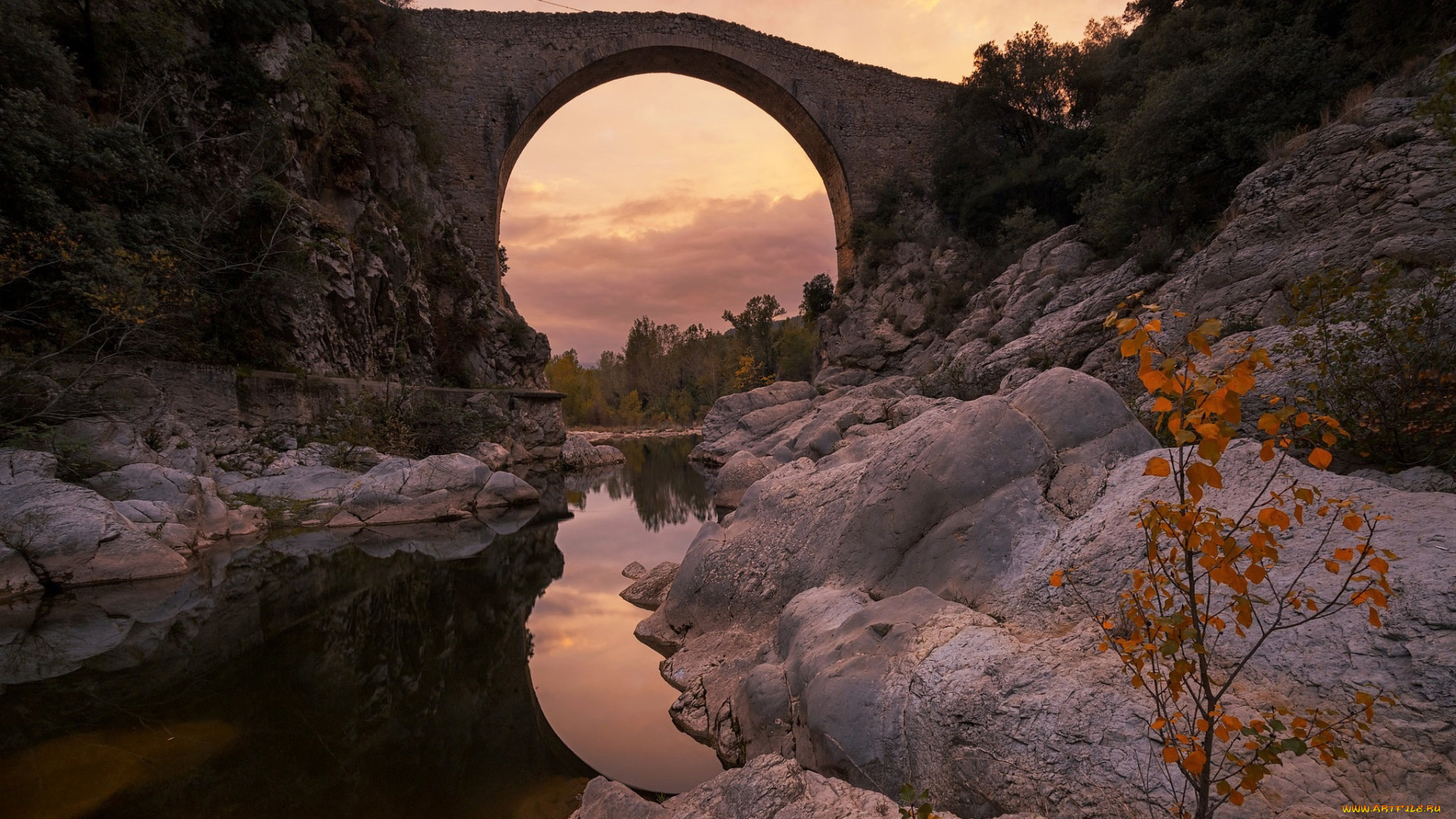 pont, de, llierca, spain, города, -, мосты, pont, de, llierca