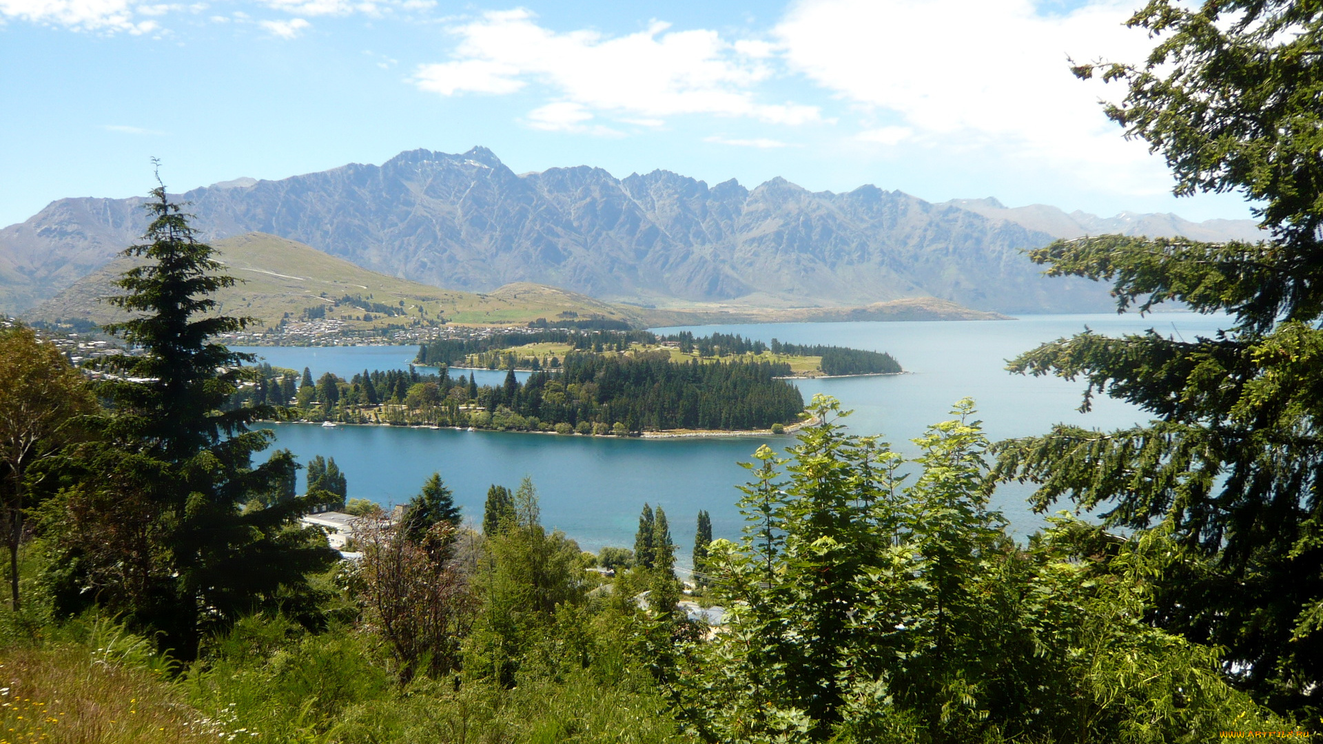 fiordland, national, park, новая, зеландия, природа, реки, озера, горы, озеро