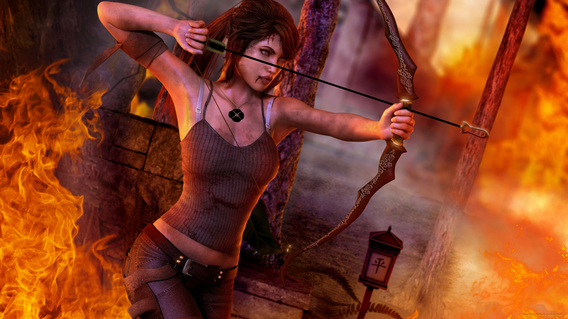 tomb, raider, lara, croft, reborn, видео, игры, 2013, лук