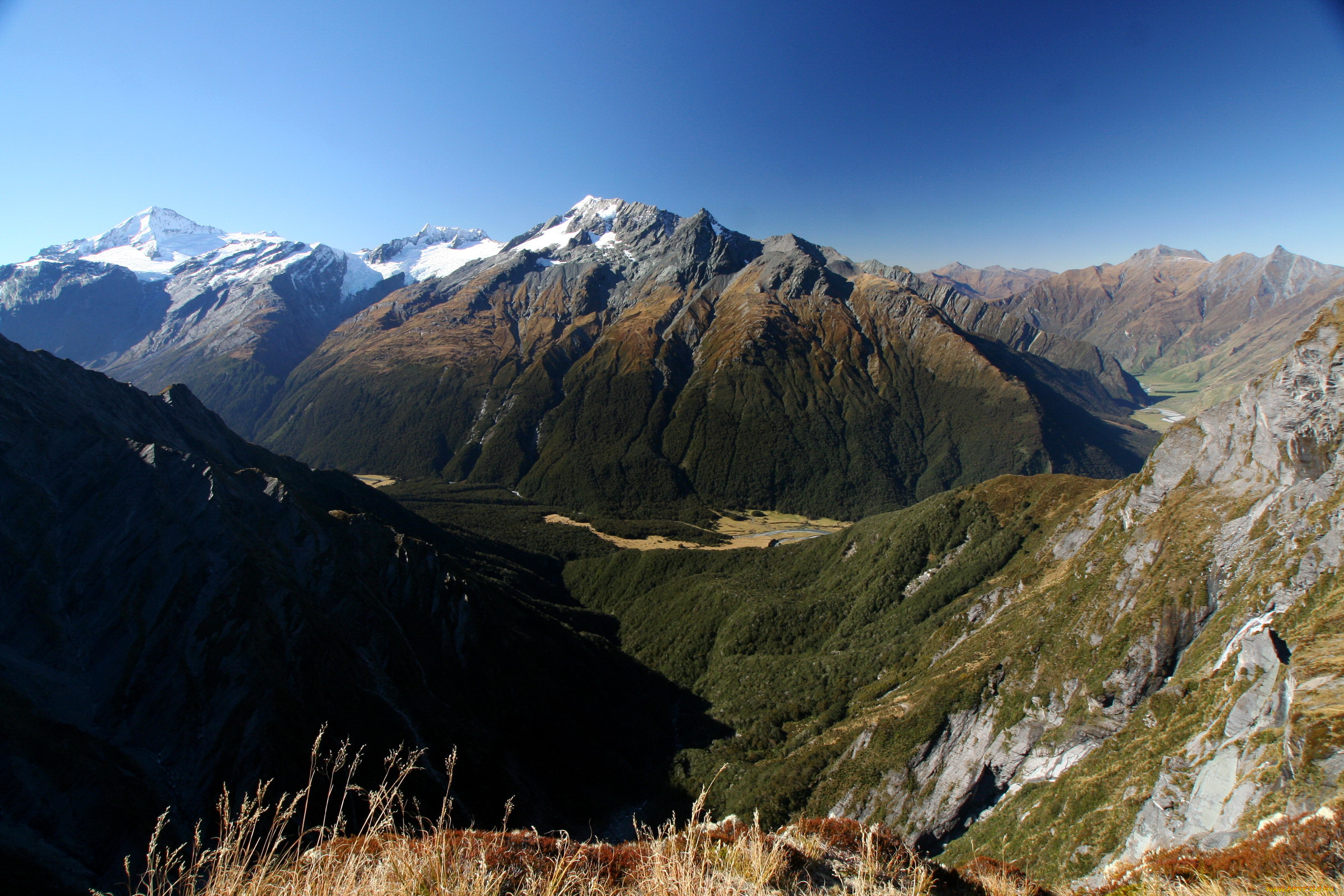 fiordland, national, park, новая, зеландия, природа, горы