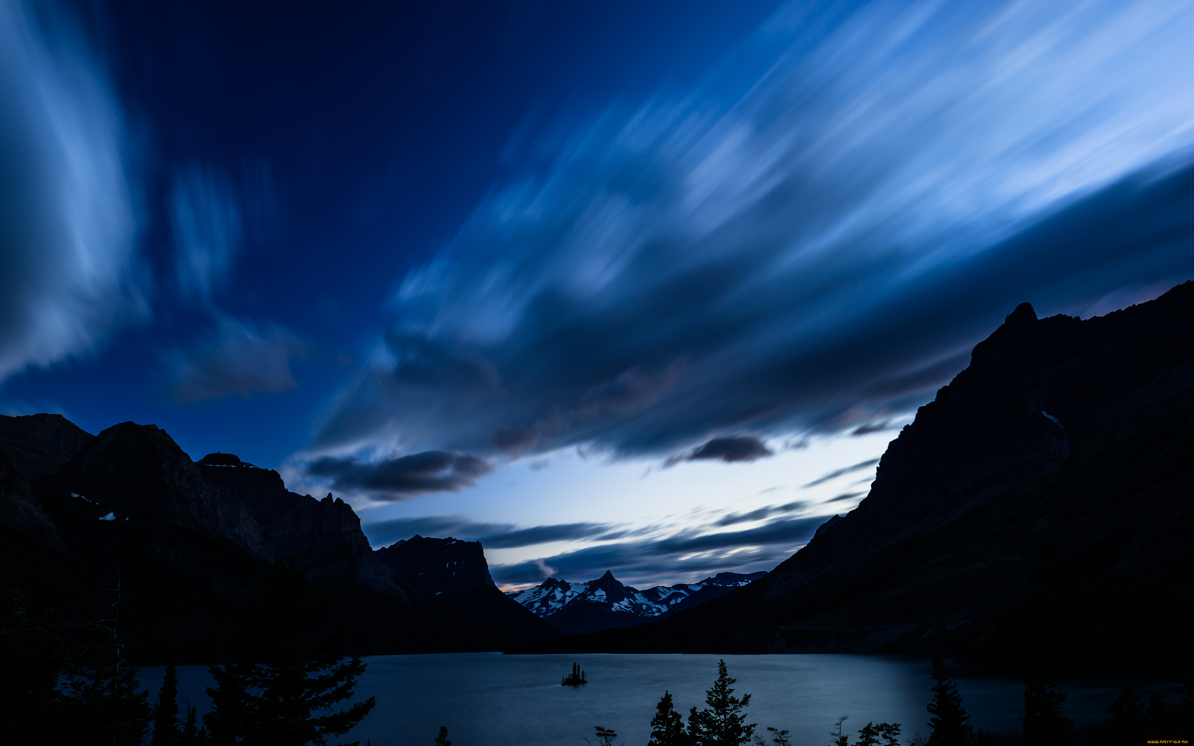 saint, mary, lake, glacier, national, park, природа, реки, озера, озеро, горы, ночь