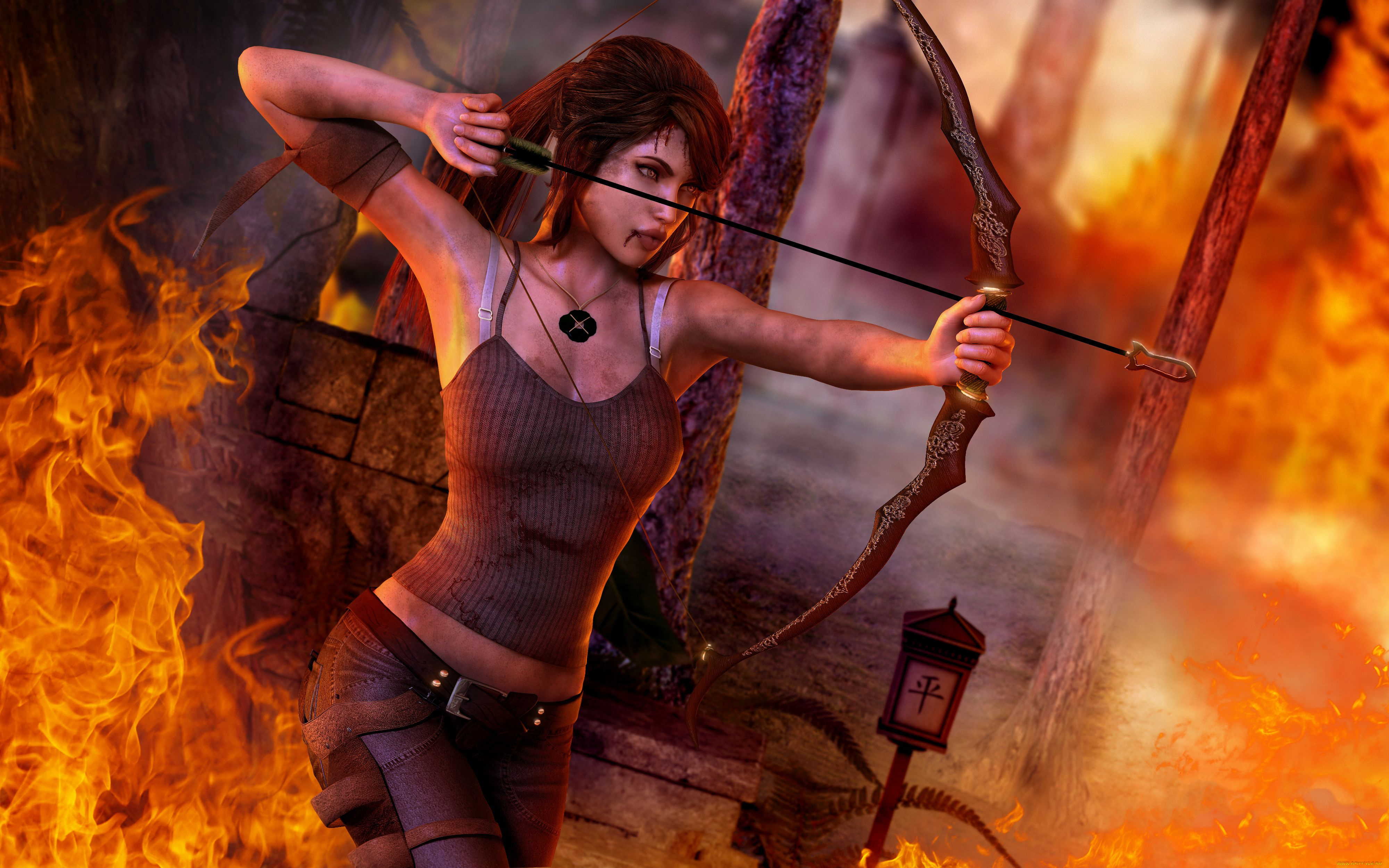 tomb, raider, lara, croft, reborn, видео, игры, 2013, лук