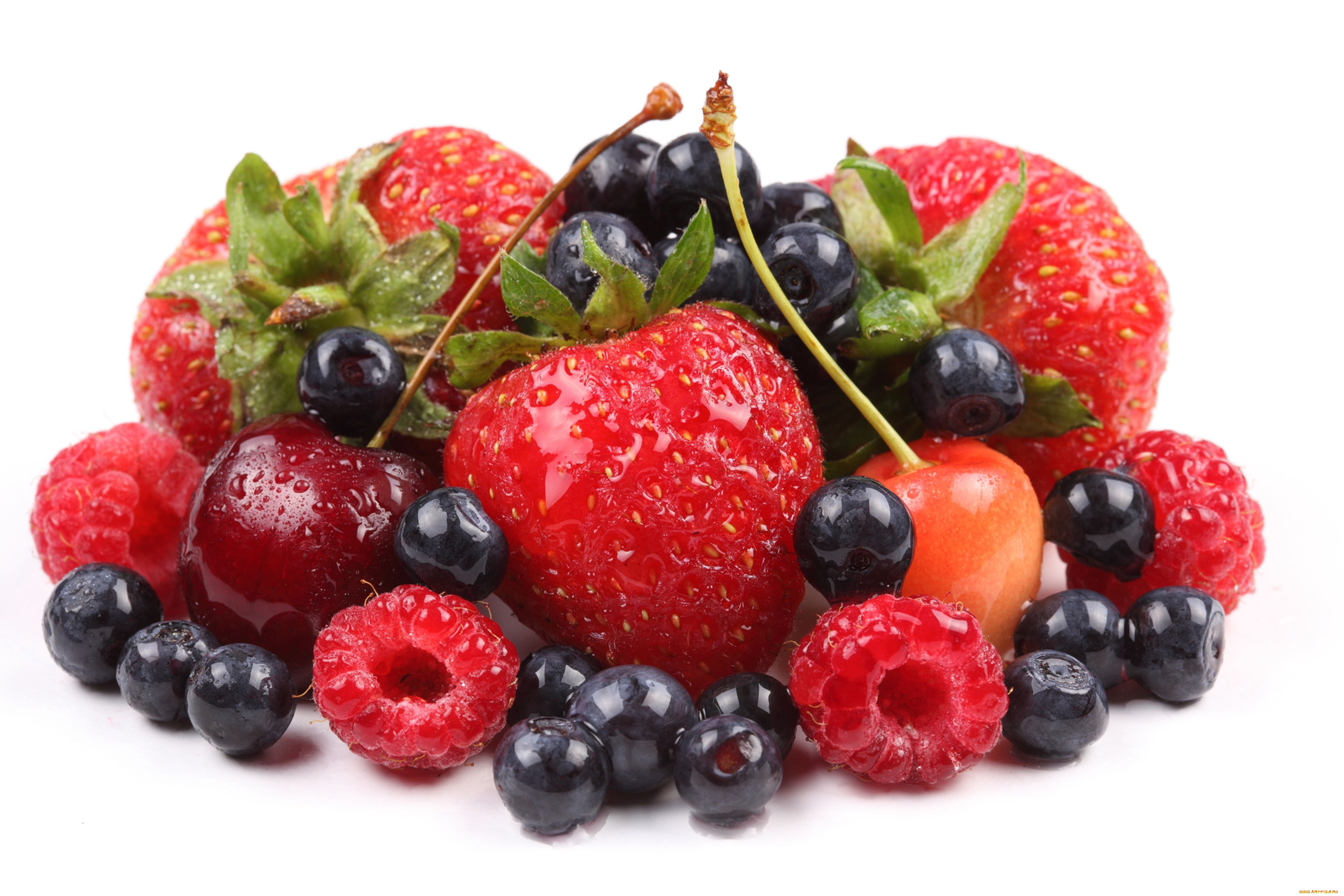 еда, фрукты, ягоды, клубника, малина, черешня, черника