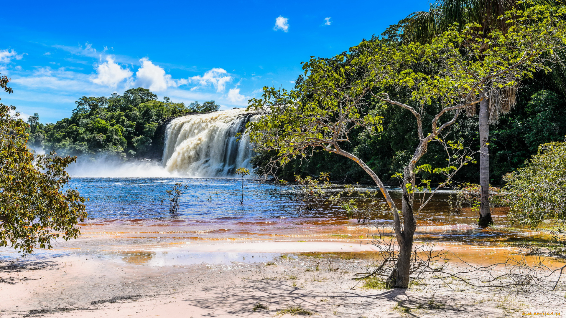 canaima, national, park, венесуэла, природа, водопады, побережье, водопад, река, парк