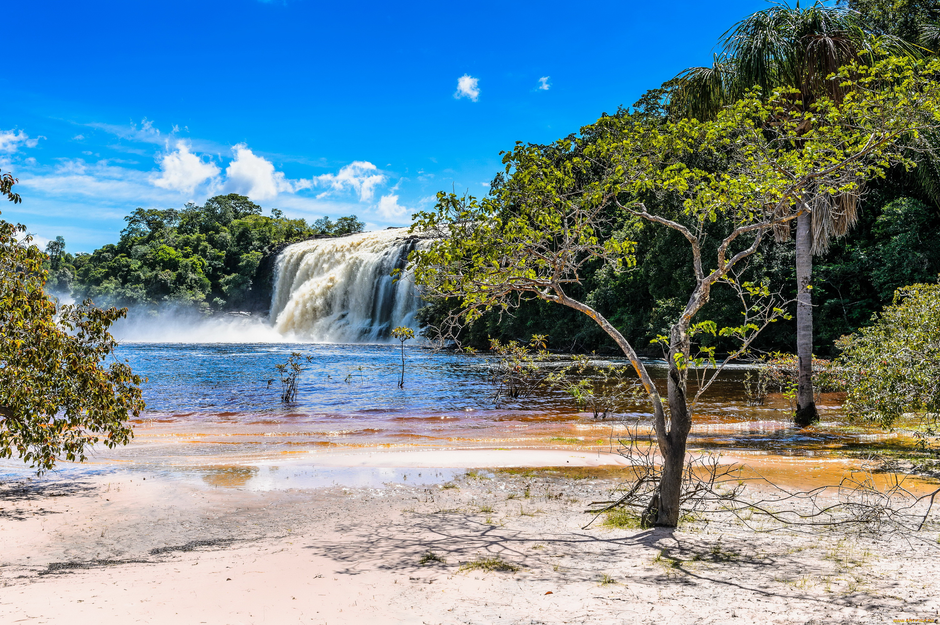 canaima, national, park, венесуэла, природа, водопады, побережье, водопад, река, парк