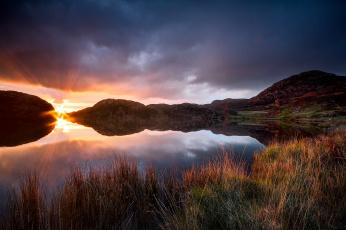 Картинка природа восходы закаты сноудония северный уэльс англия национальный парк
