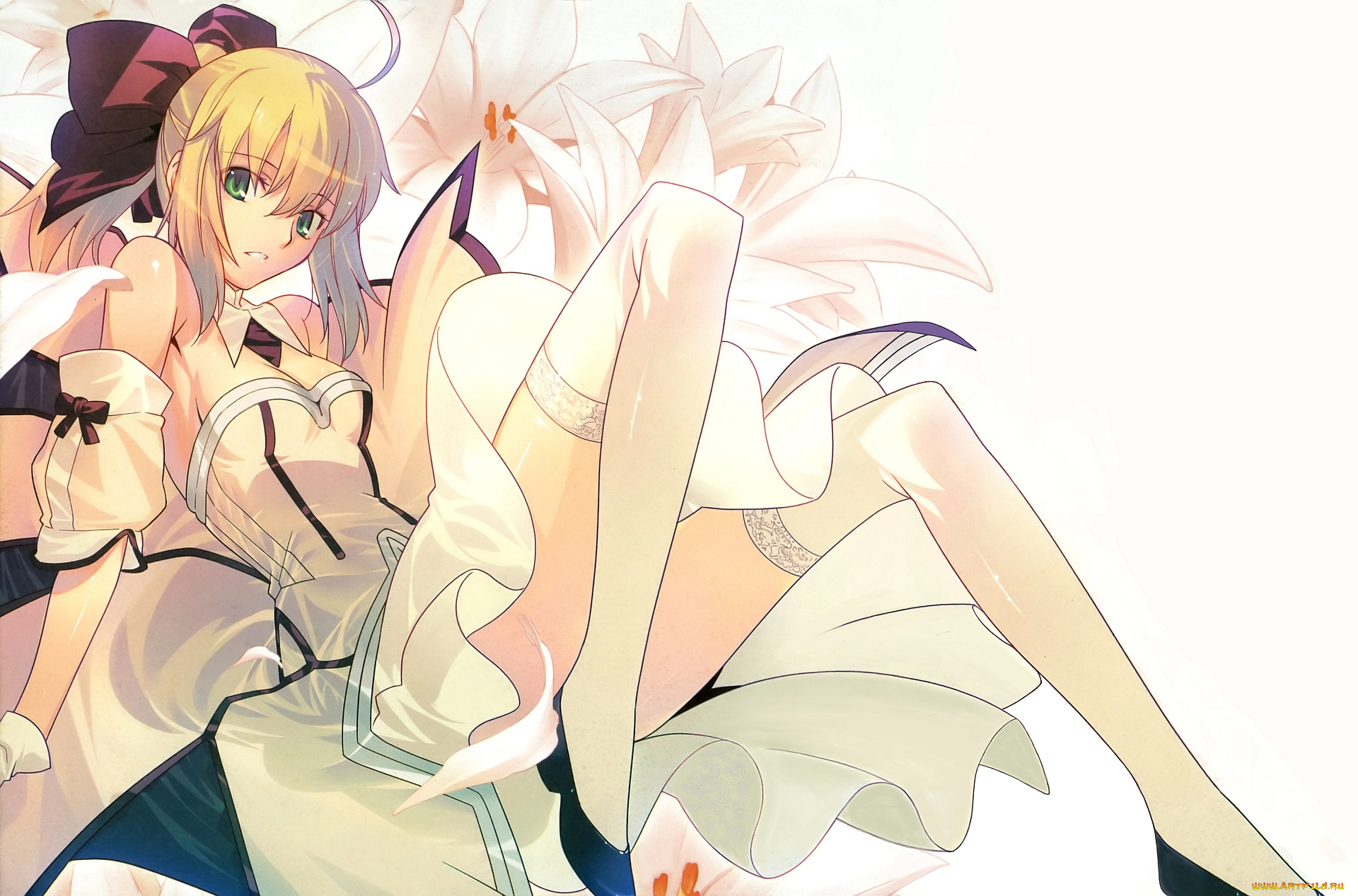 аниме, fate, stay, night, stay, night, unlimited, codes, saber, lily, арт, девушка, takeuchi, takashi