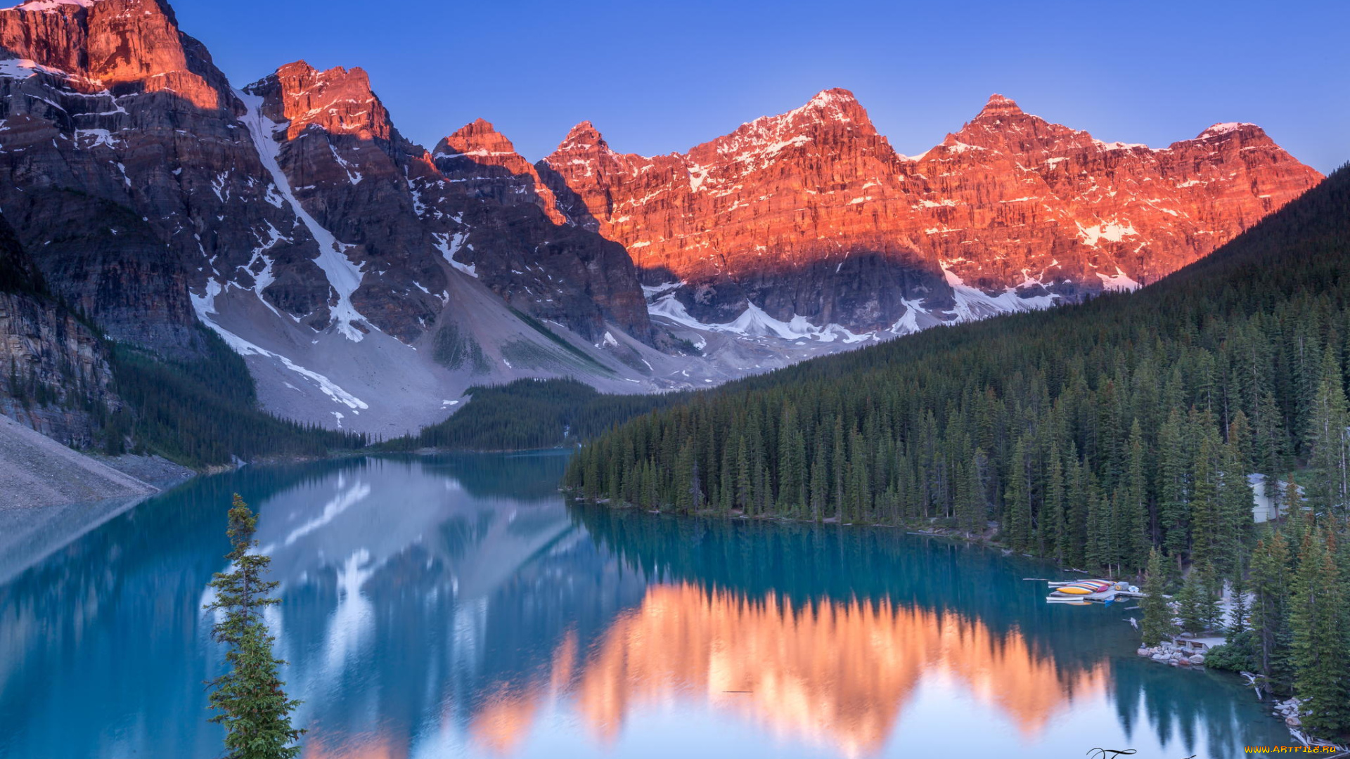 природа, реки, озера, горы, канада, озеро