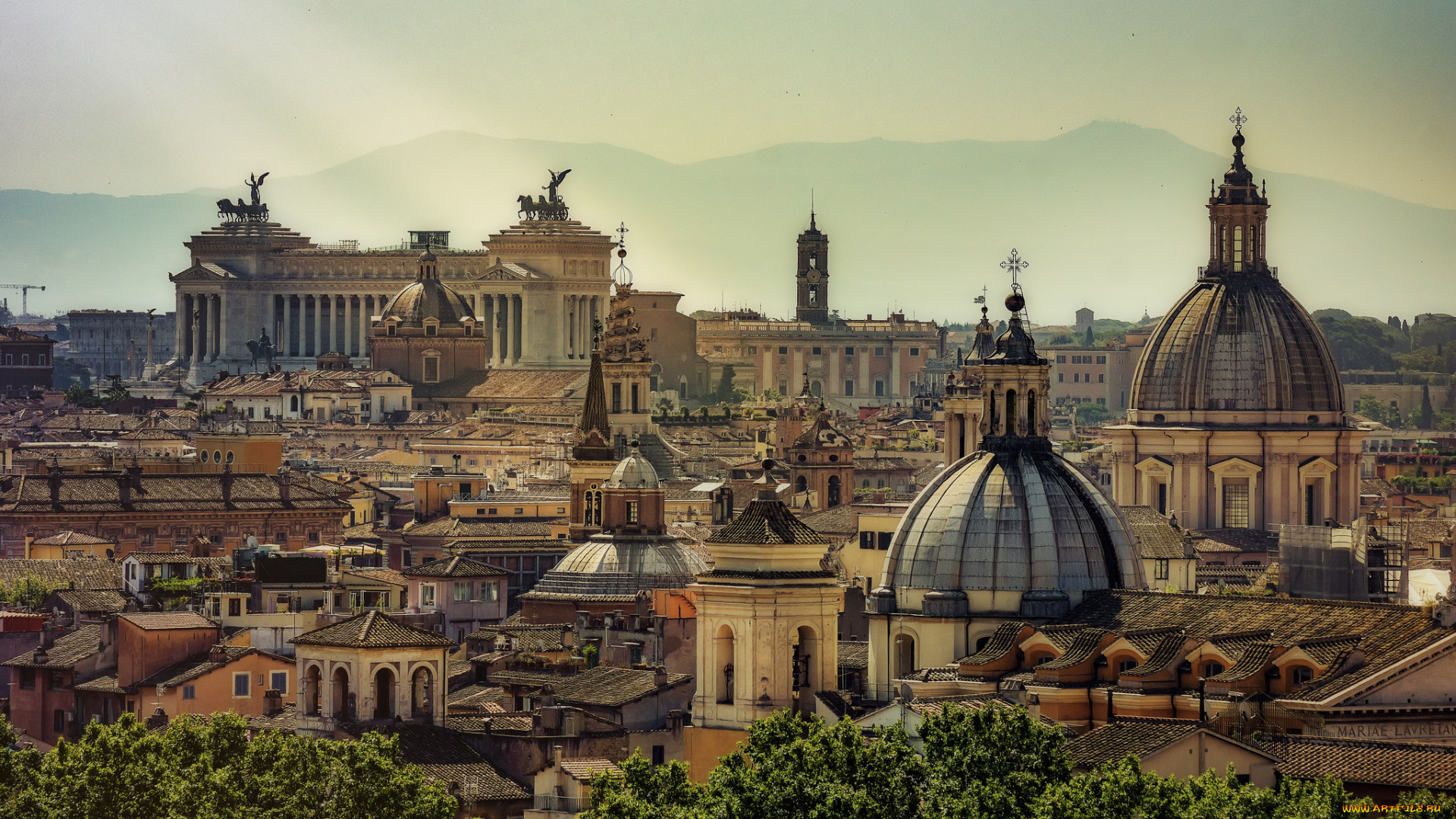 rome, города, рим, , ватикан, , италия, купола
