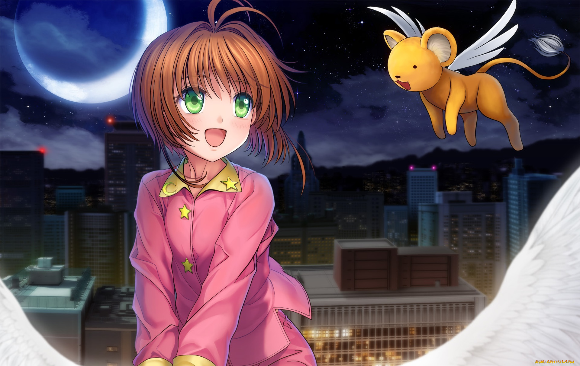 cardcaptor, sakura, аниме, card, captor, sakura, девушка, фон, взгляд