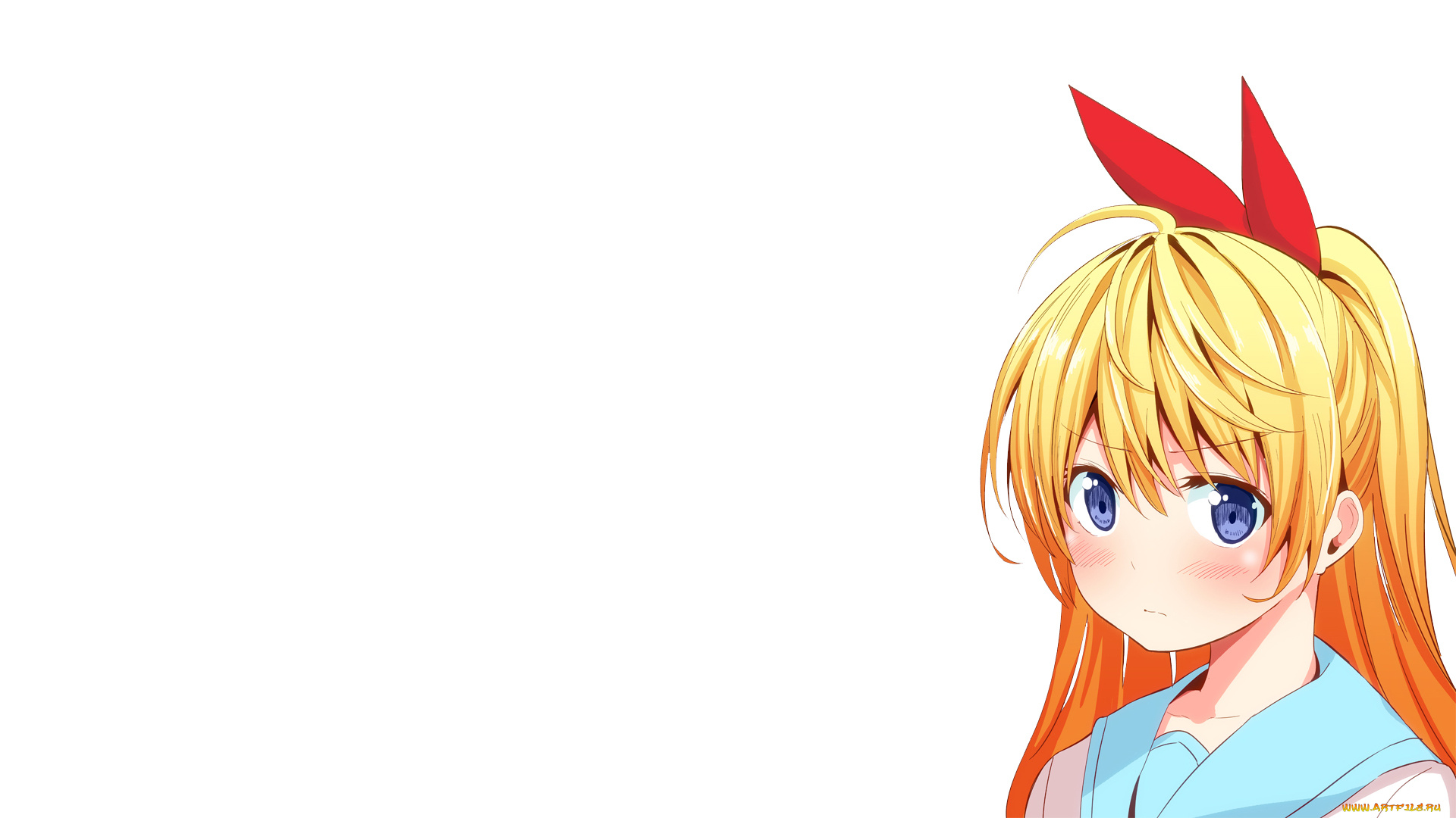 аниме, nisekoi, взгляд, девушка, фон