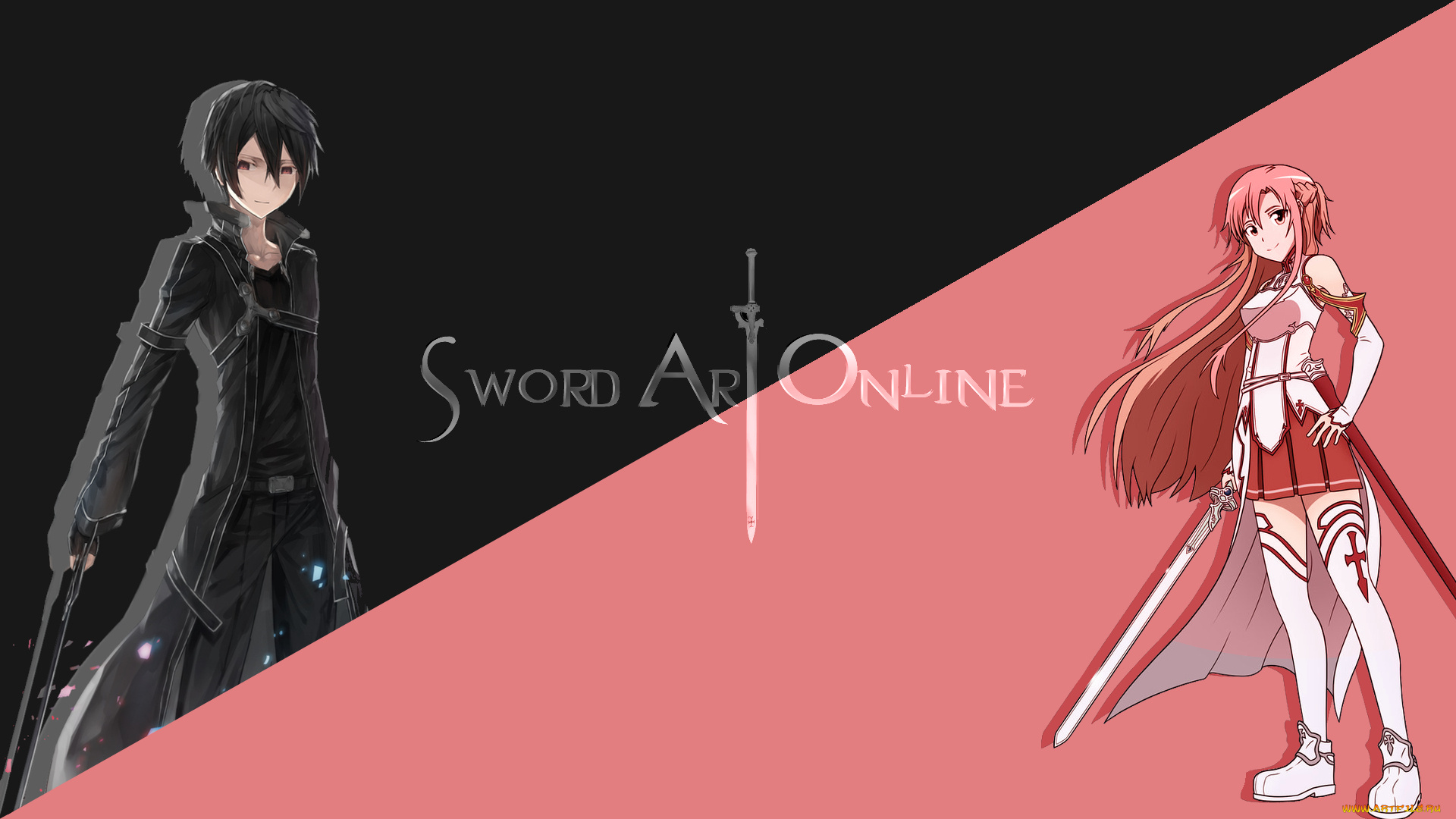 аниме, sword, art, online, фон, взгляд, девушка