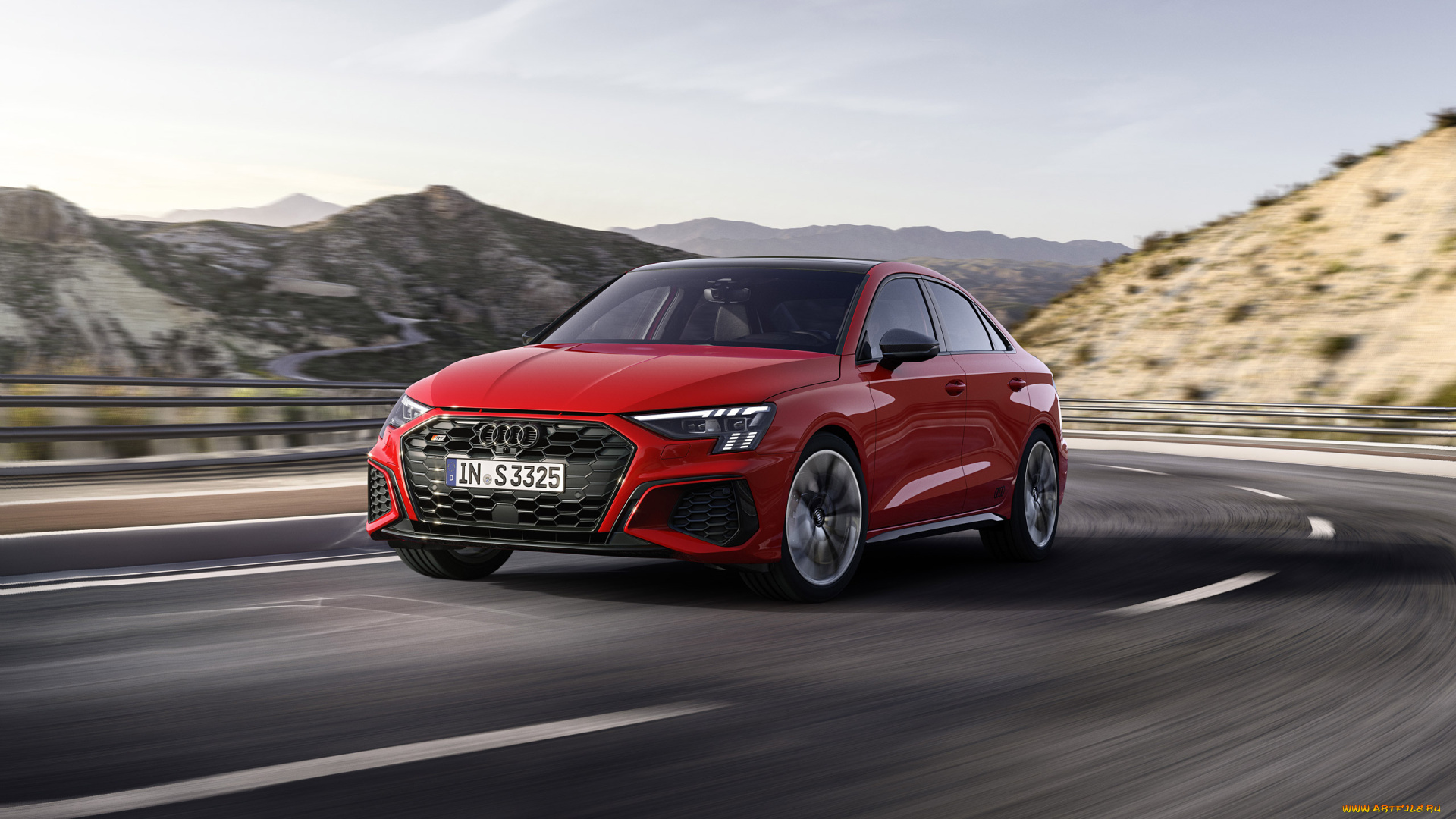 2021, audi, s3, автомобили, audi, 2021, s3, экстерьер, вид, спереди, красный, седан, новый, a3, s, line, немецкие, скорость, поворот, трасса