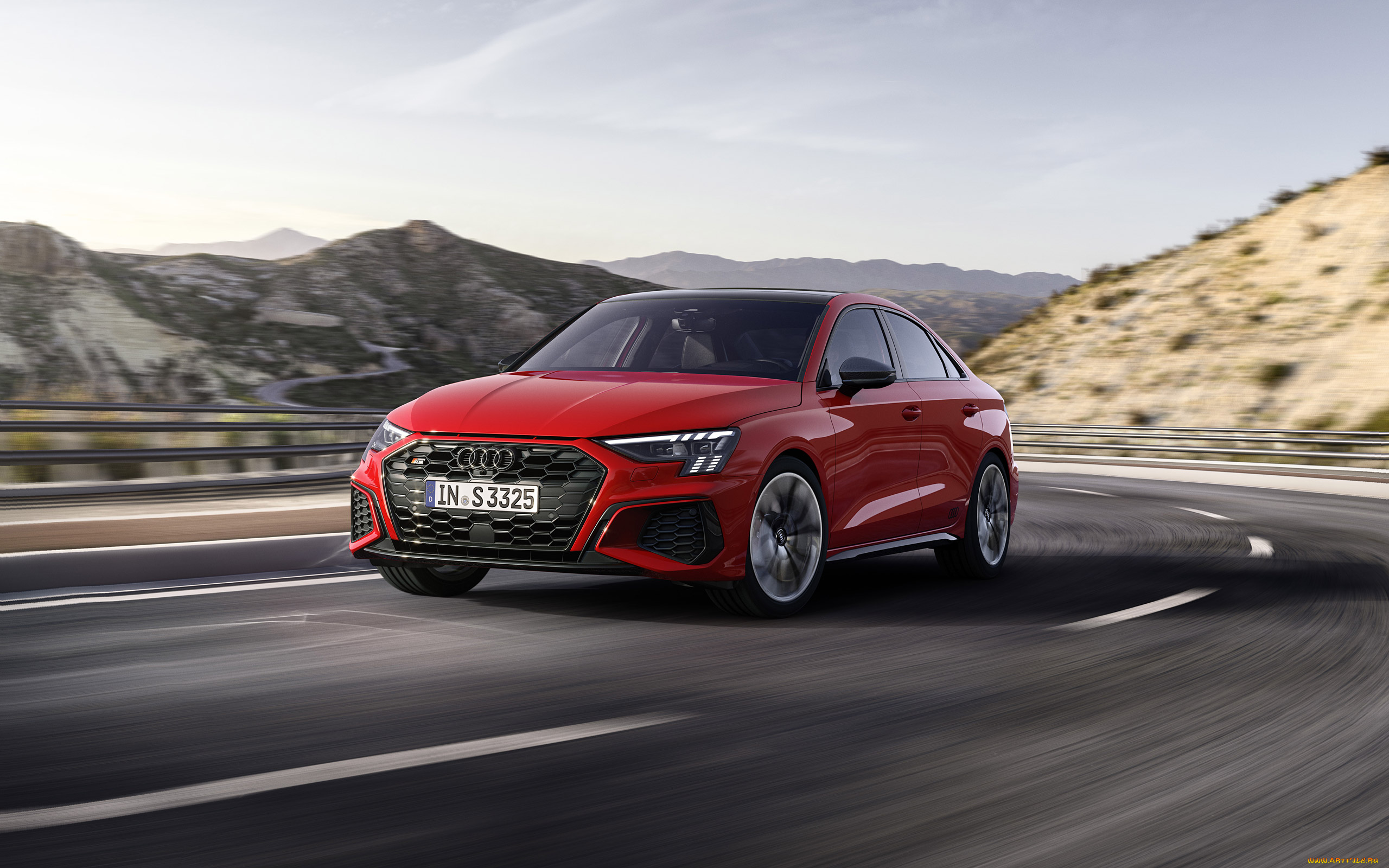 2021, audi, s3, автомобили, audi, 2021, s3, экстерьер, вид, спереди, красный, седан, новый, a3, s, line, немецкие, скорость, поворот, трасса