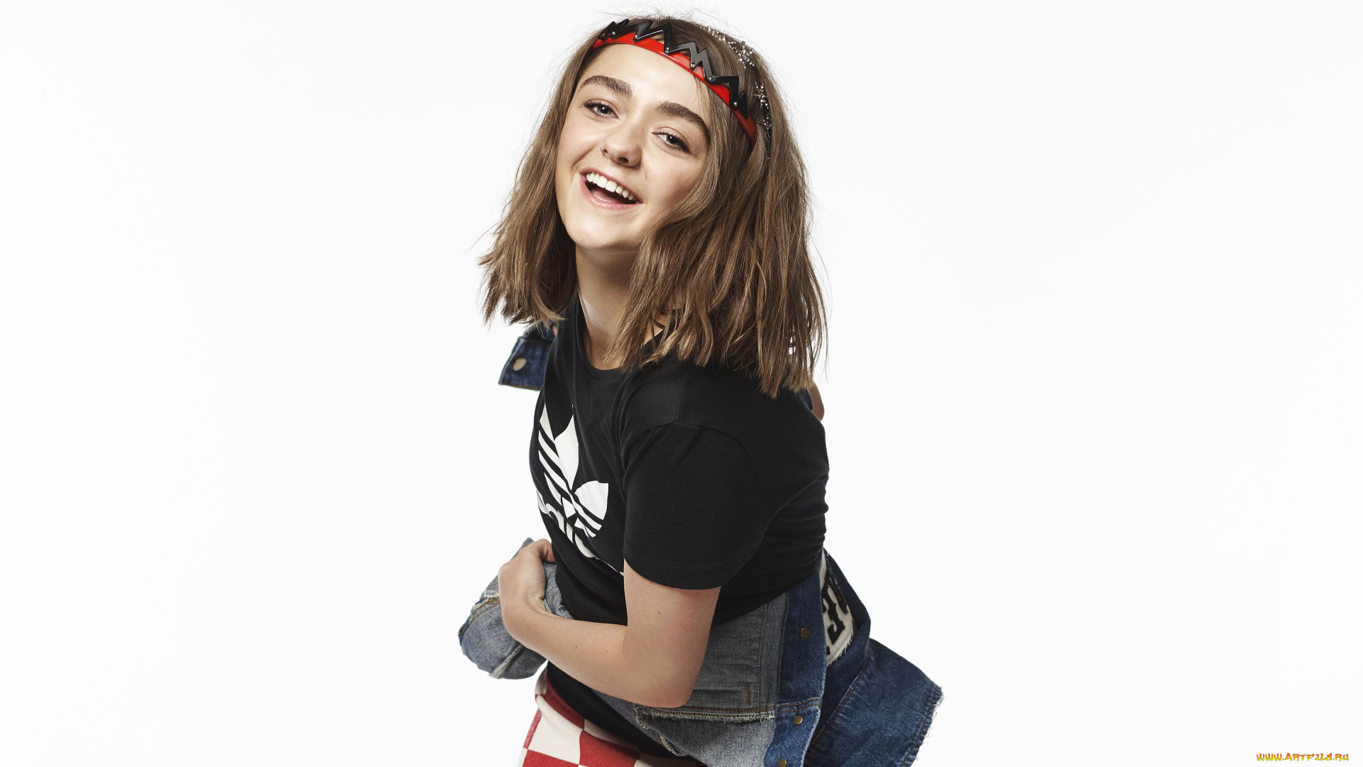 девушки, maisie, williams, шатенка, футболка, куртка